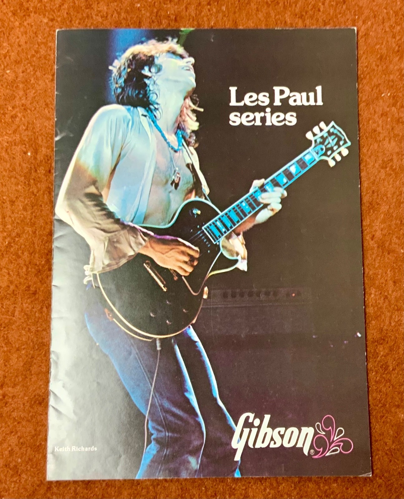 Rolling Stones Keith Richards gibson rare les paul brochure 1975 Rolling Stones Keith Richards gibson rare les paul brochure 1975