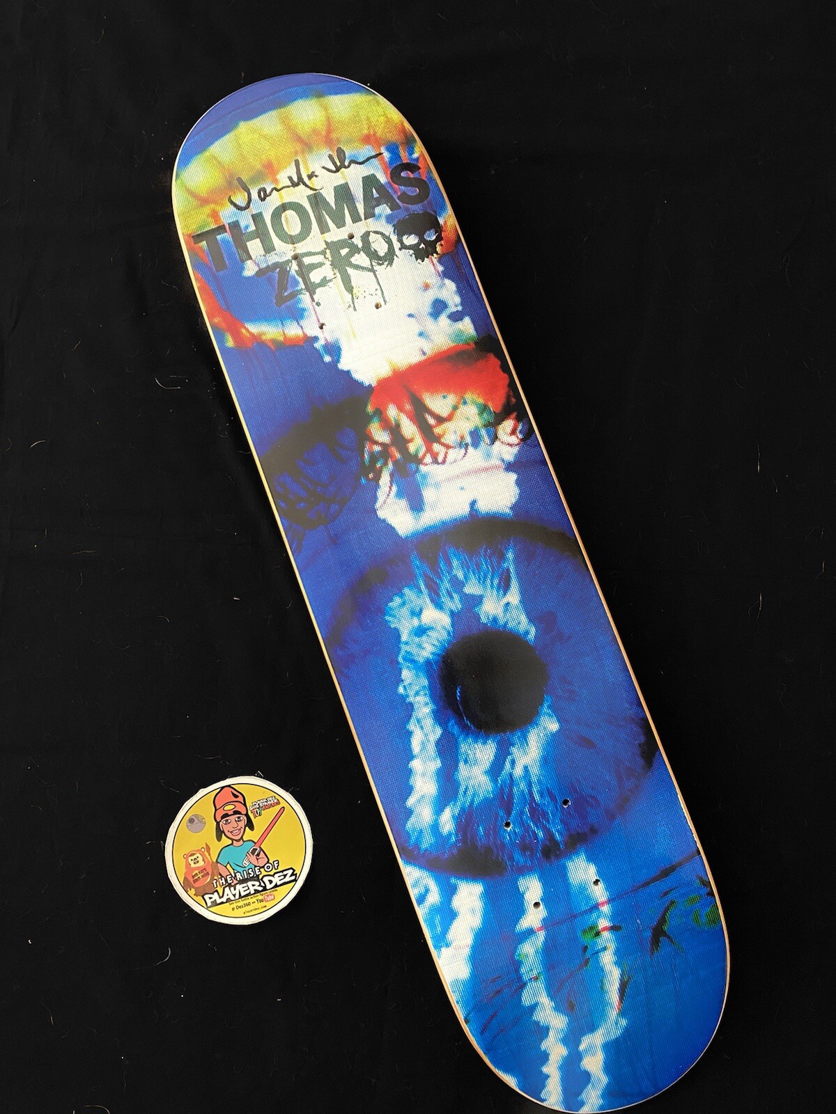 RARE ZERO SIGNED Jamie Thomas Strange World EYEBALL Skateboard Deck AUTOGRAPH RARE ZERO SIGNED Jamie Thomas Strange World EYEBALL Skateboard Deck AUTOGRAPH