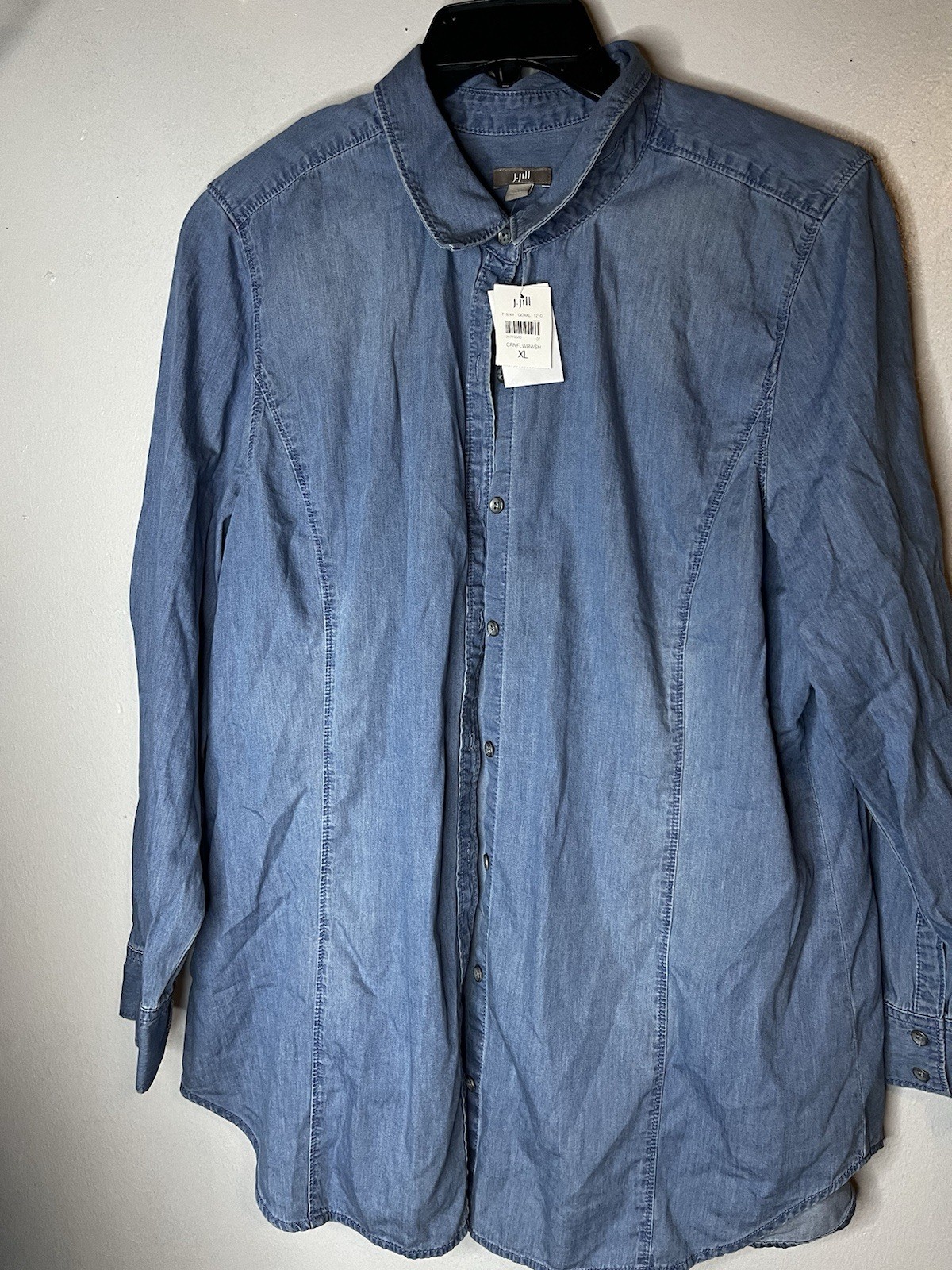 J.Jill Chambray Button Down Long Sleeve Top 100% Cotton Lightweight Size XL NWT J.Jill Chambray Button Down Long Sleeve Top 100% Cotton Lightweight Size XL NWT
