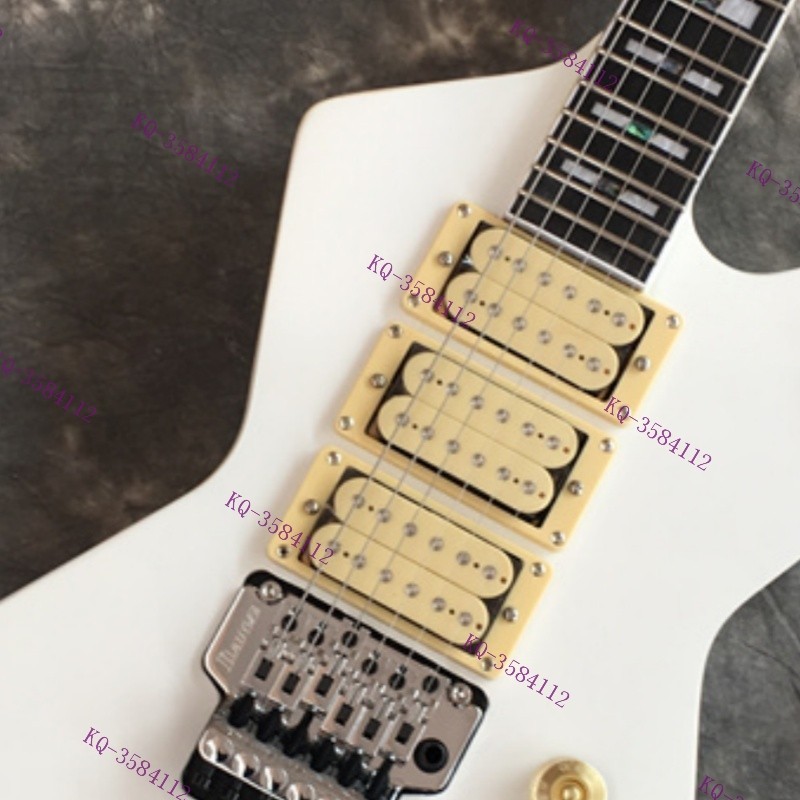 Clearance Solid Body Electric Guitar HHH Pickups FR Bridge White In US Stock Clearance Solid Body Electric Guitar HHH Pickups FR Bridge White In US Stock
