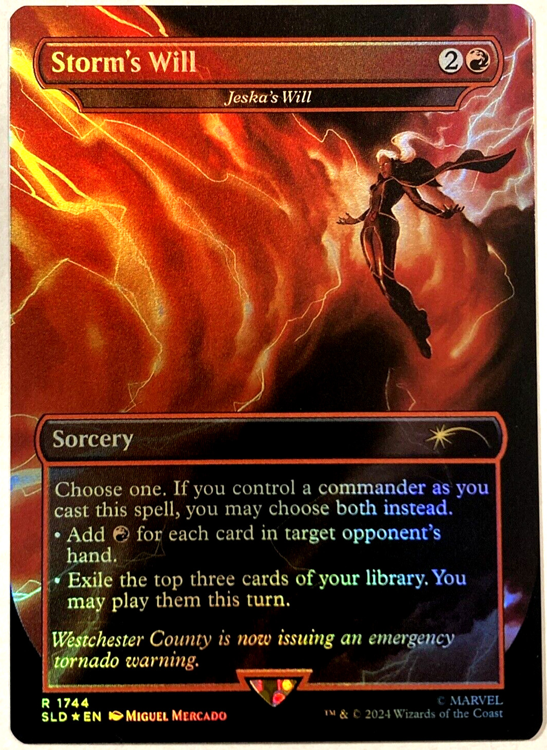 MTG Storm\'s Will - Jeska\'s Will RAINBOW FOIL Secret Lair x Marvel 1744 NM MTG Storm\'s Will - Jeska\'s Will RAINBOW FOIL Secret Lair x Marvel 1744 NM