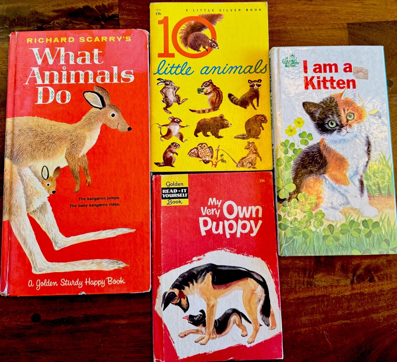 Vintage Golden Books Lot Of 4 1960s/70s Animals - some 1st edition Vintage Golden Books Lot Of 4 1960s/70s Animals - some 1st edition