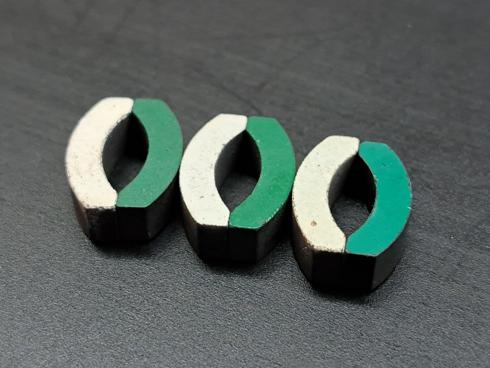 Near MINT Vintage Aurora T-Jet Thunderjet HO Slot Car White and Green Magnets Near MINT Vintage Aurora T-Jet Thunderjet HO Slot Car White and Green Magnets