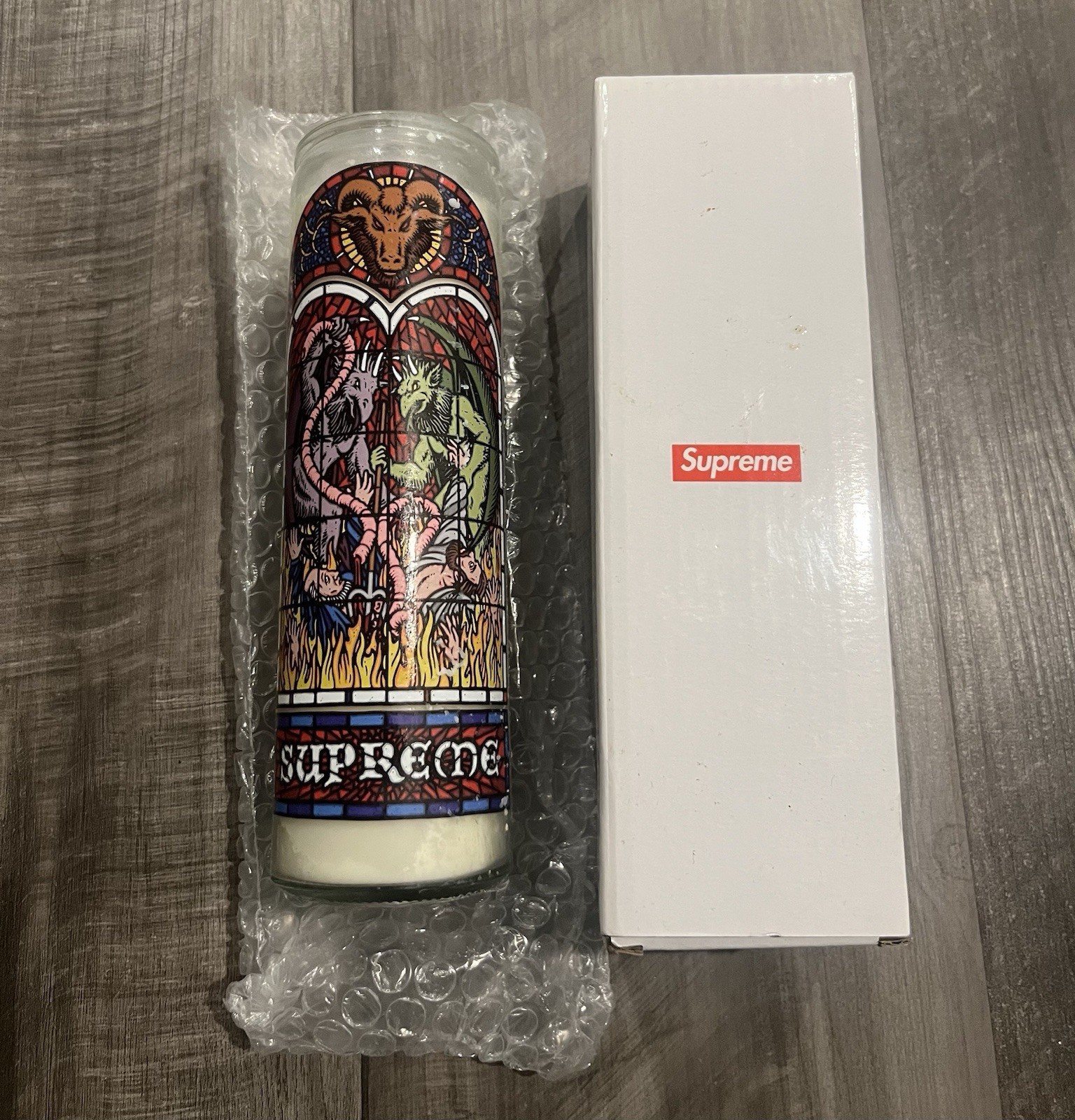 FW23 Supreme Prayer Candle New In Box Artwork By Sean Cliver 8” Candle FW23 Supreme Prayer Candle New In Box Artwork By Sean Cliver 8” Candle