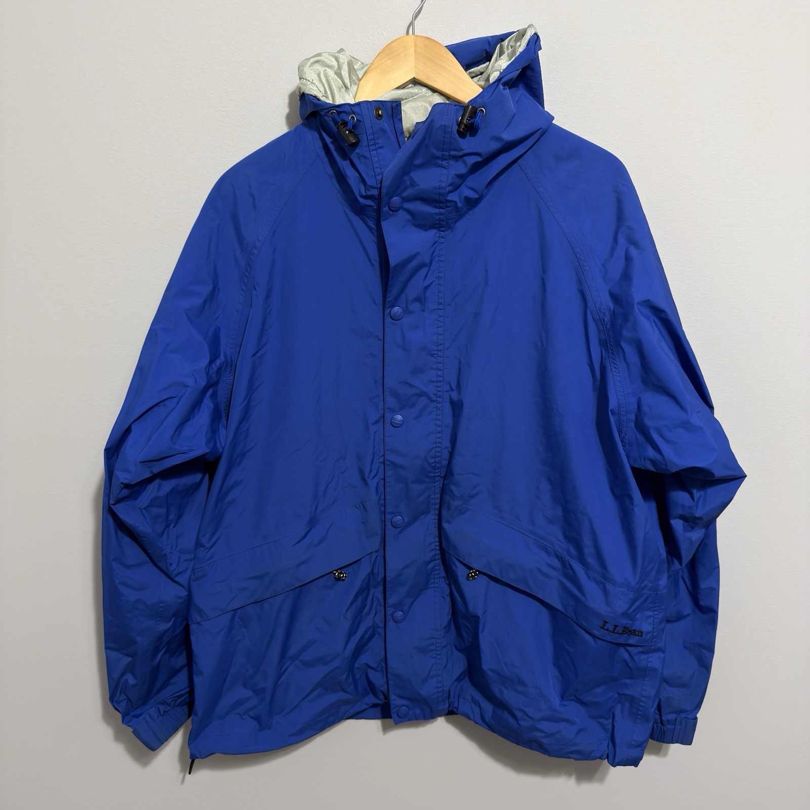 VTG LL Bean Stowaway Jacket Mens Large Blue Full Zip Rain GORE TEX Packable VTG LL Bean Stowaway Jacket Mens Large Blue Full Zip Rain GORE TEX Packable