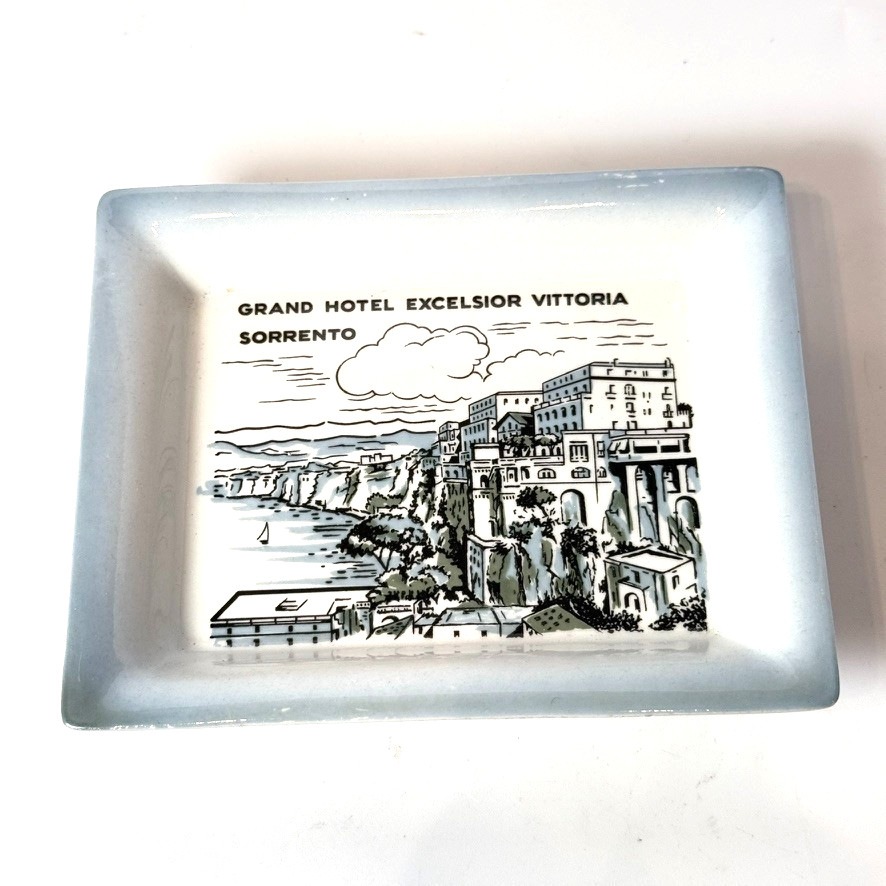 Grand Hotel Excelsior Ashtray Sorrento ITALY Souvenir Porcelain Dish Grand Hotel Excelsior Ashtray Sorrento ITALY Souvenir Porcelain Dish