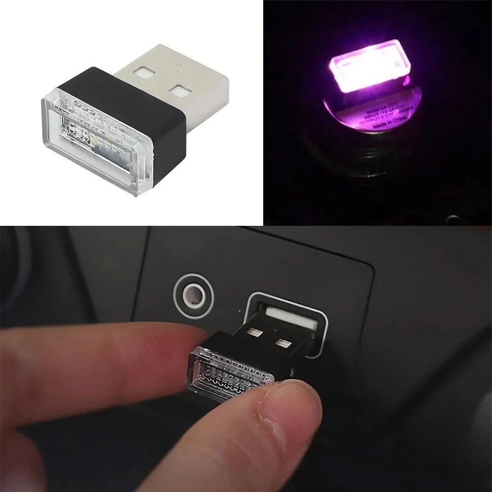 Purple Mini USB Car Atmosphere Lights LED Cigarette Lighter Decorative Lights Purple Mini USB Car Atmosphere Lights LED Cigarette Lighter Decorative Lights