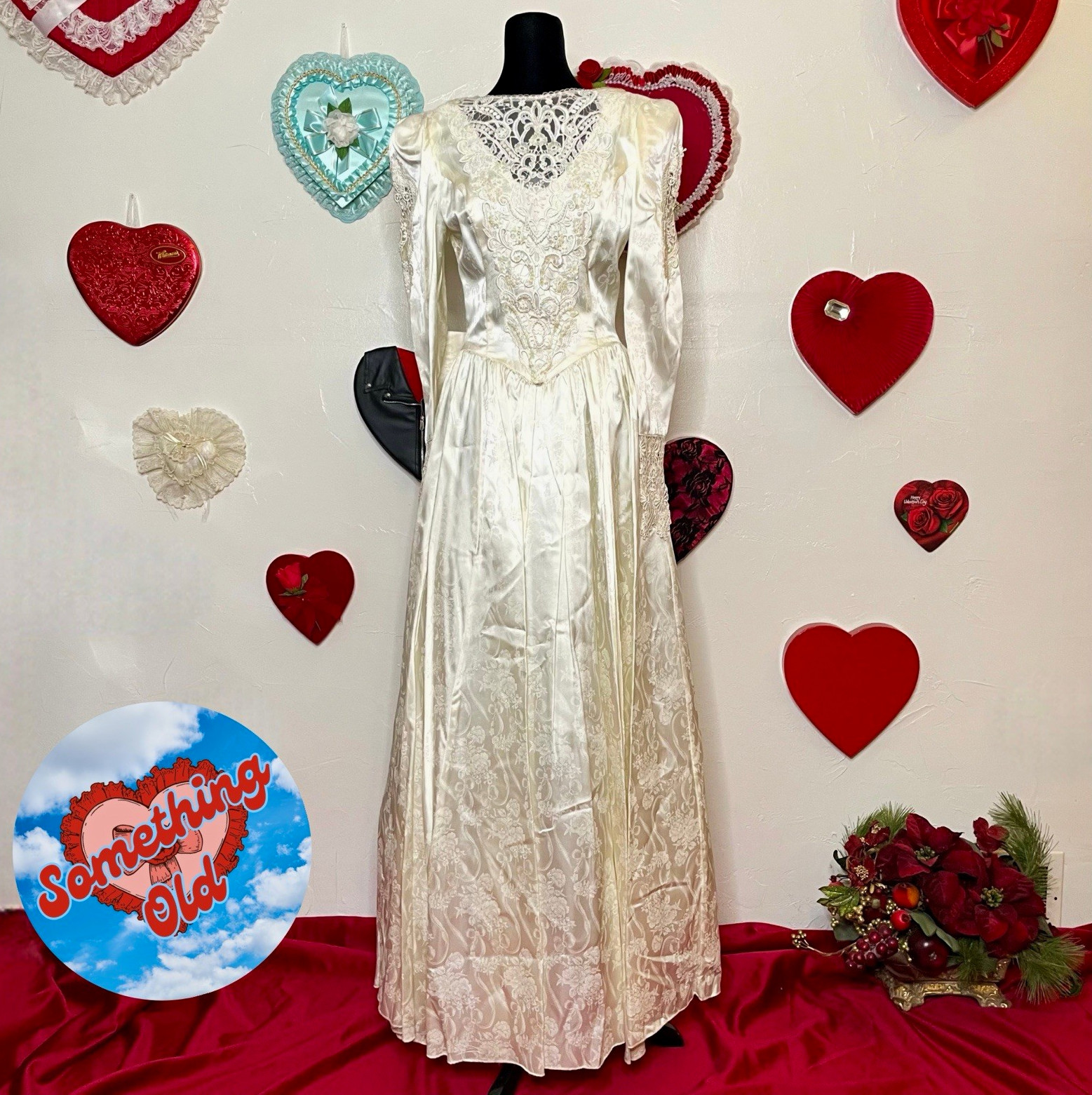NWT JESSICA MCCLINTOCK IVORY JACQUARD LACE ROMANTIC VINTAGE STYLE WEDDING GOWN