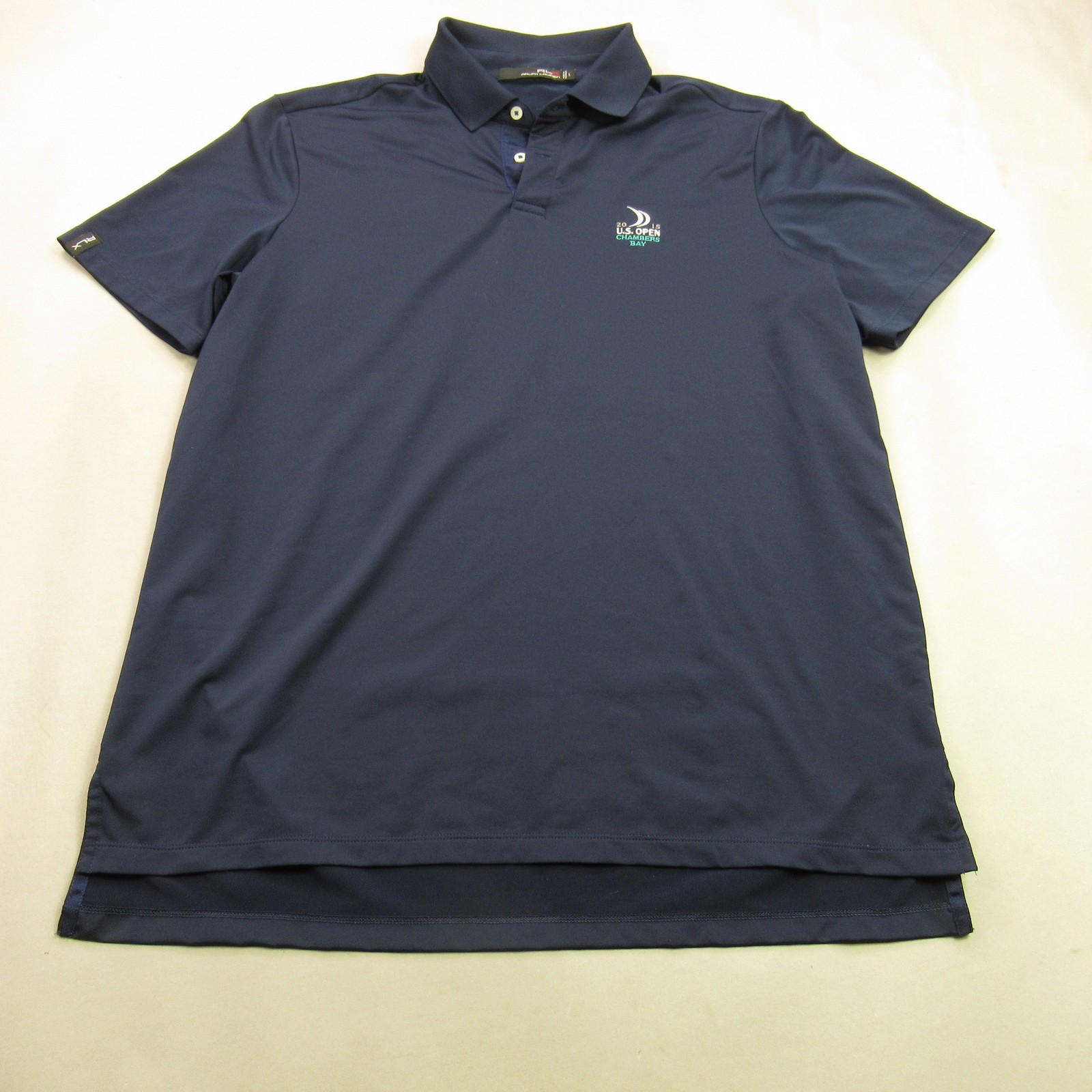 RLX Ralph Lauren Men\'s L Navy Blue U.S. Open Chambers Bay Golf Polo Shirt