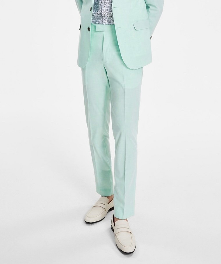 $395 NEW NICK GRAHAM MENS 36X32 MINT GREEN SOFT TROUSERS DRESS PANTS SLACKS