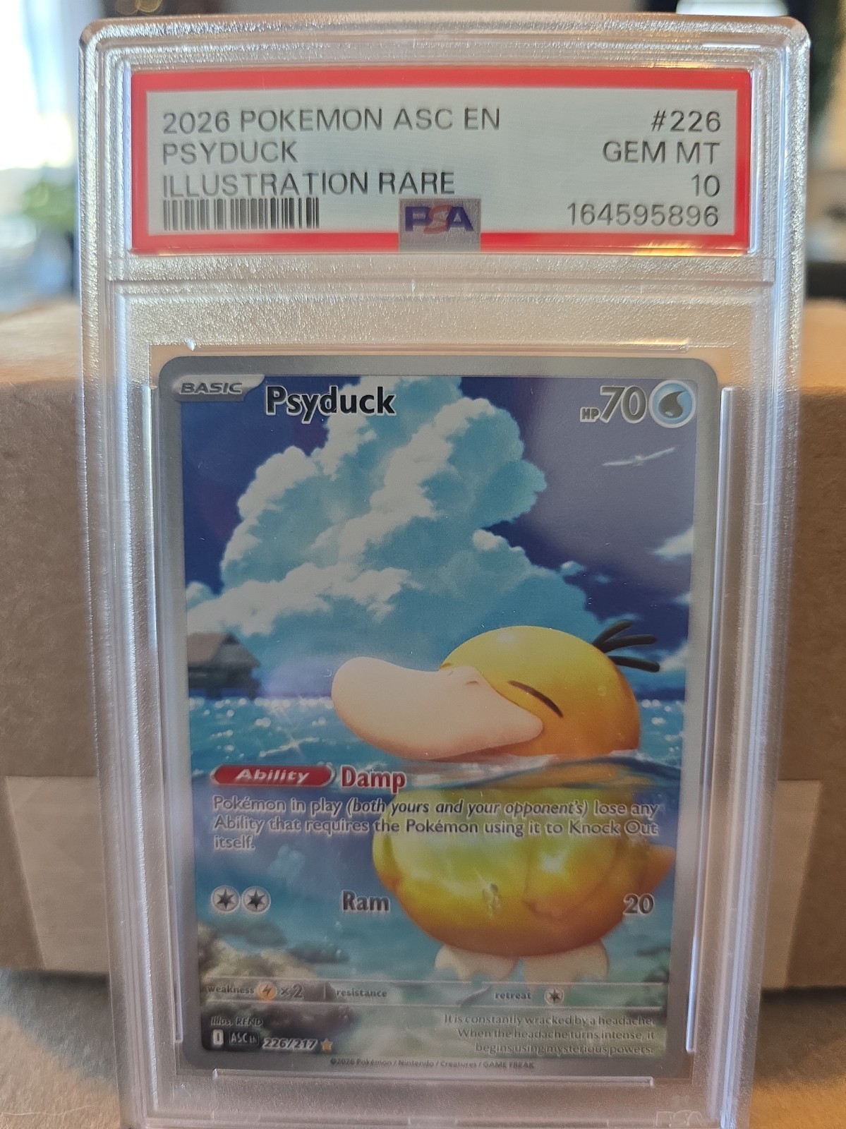 Psyduck 226/217 Ascended Heroes Illustration Rare Pokemon Card PSA 10 Psyduck 226/217 Ascended Heroes Illustration Rare Pokemon Card PSA 10