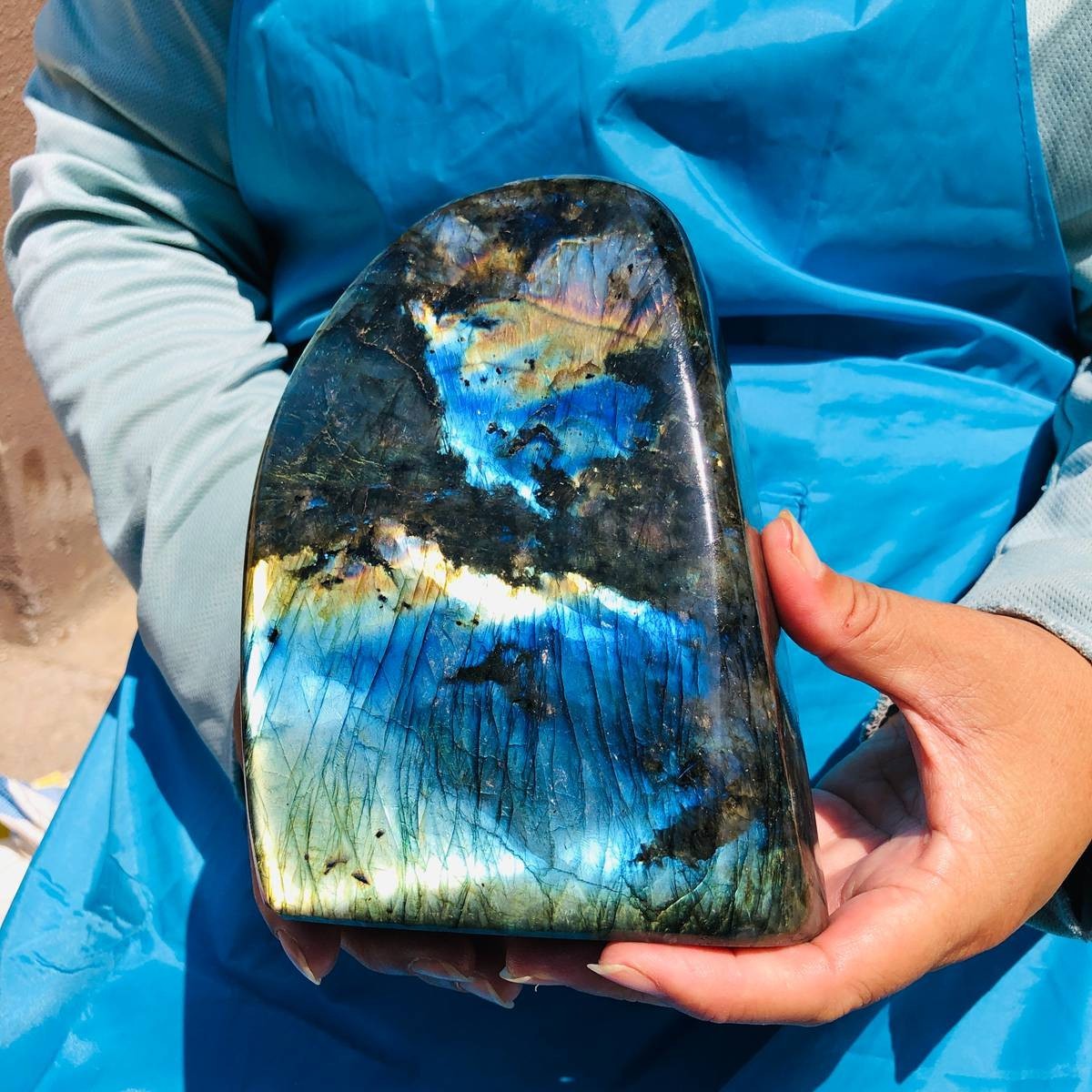 4.79LB Large Natural Gorgeous Labradorite Quartz Crystal Stone Specimen Healing 4.79LB Large Natural Gorgeous Labradorite Quartz Crystal Stone Specimen Healing