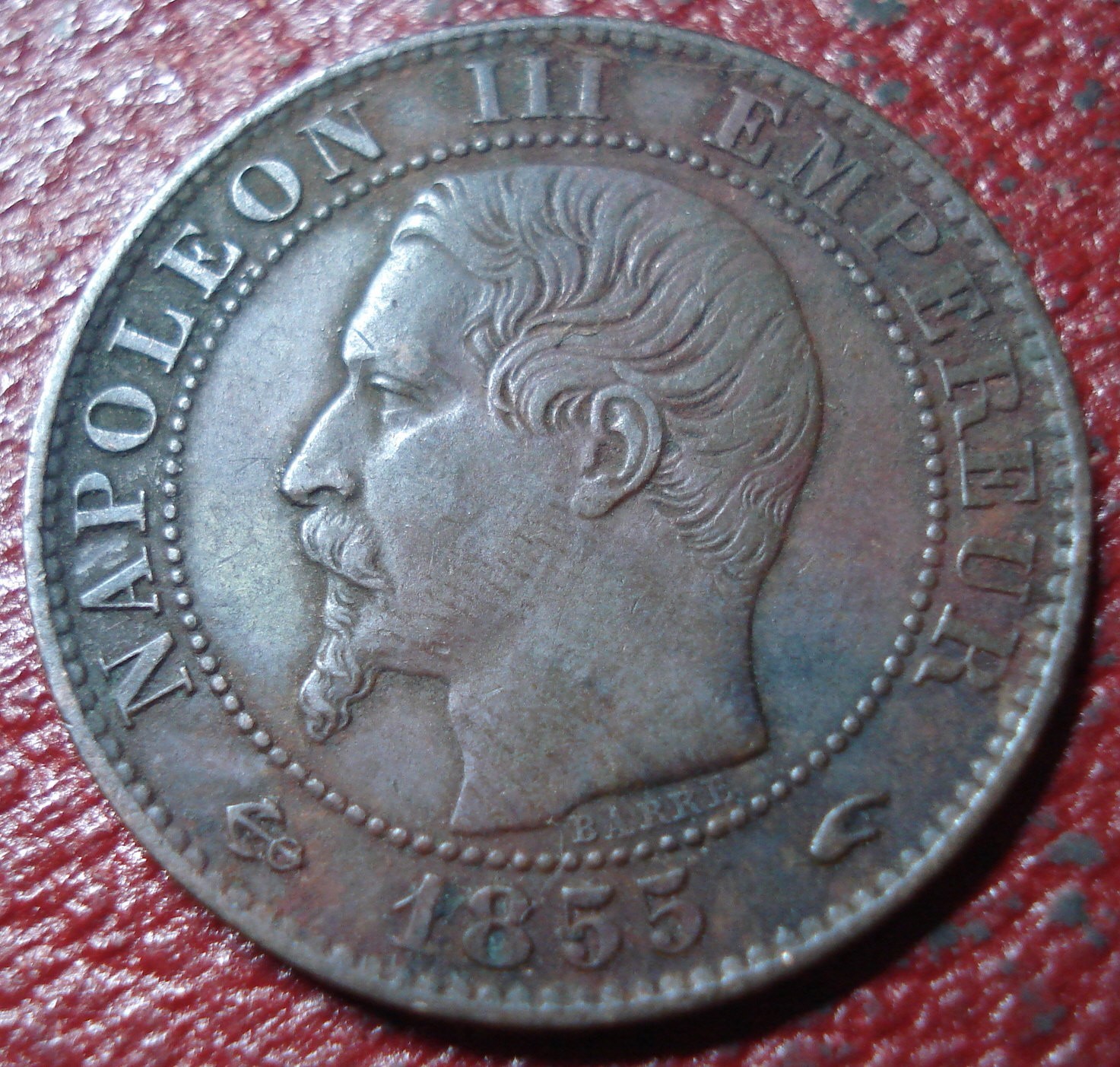 1855-A (ANCHOR) FRANCE 5 CENTIMES IN VF CONDITION 1855-A (ANCHOR) FRANCE 5 CENTIMES IN VF CONDITION
