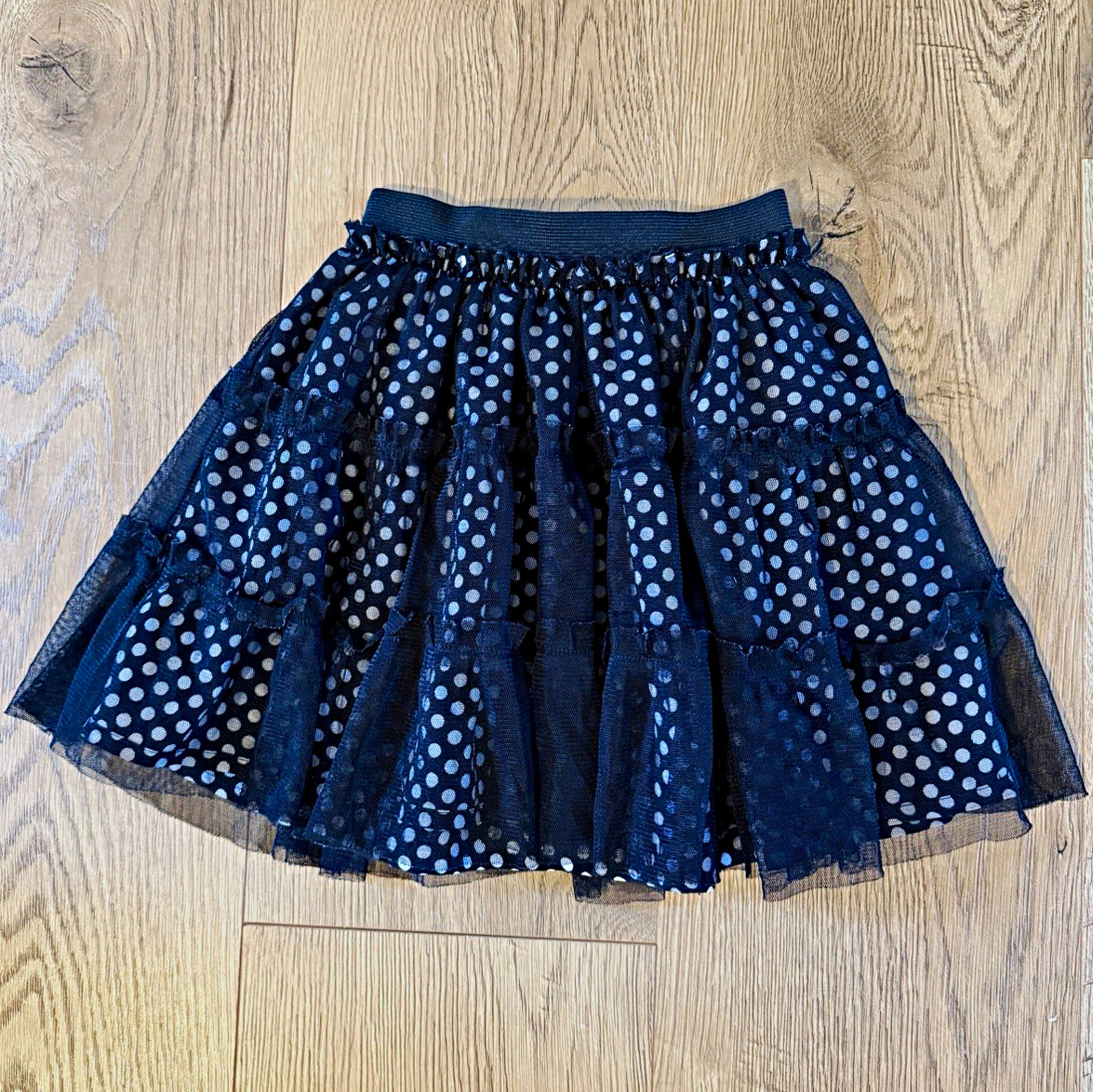 Xhilaration Girls Size 6 Black Polka Dot Tulle Tutu Skirt Layered 22\ Xhilaration Girls Size 6 Black Polka Dot Tulle Tutu Skirt Layered 22\