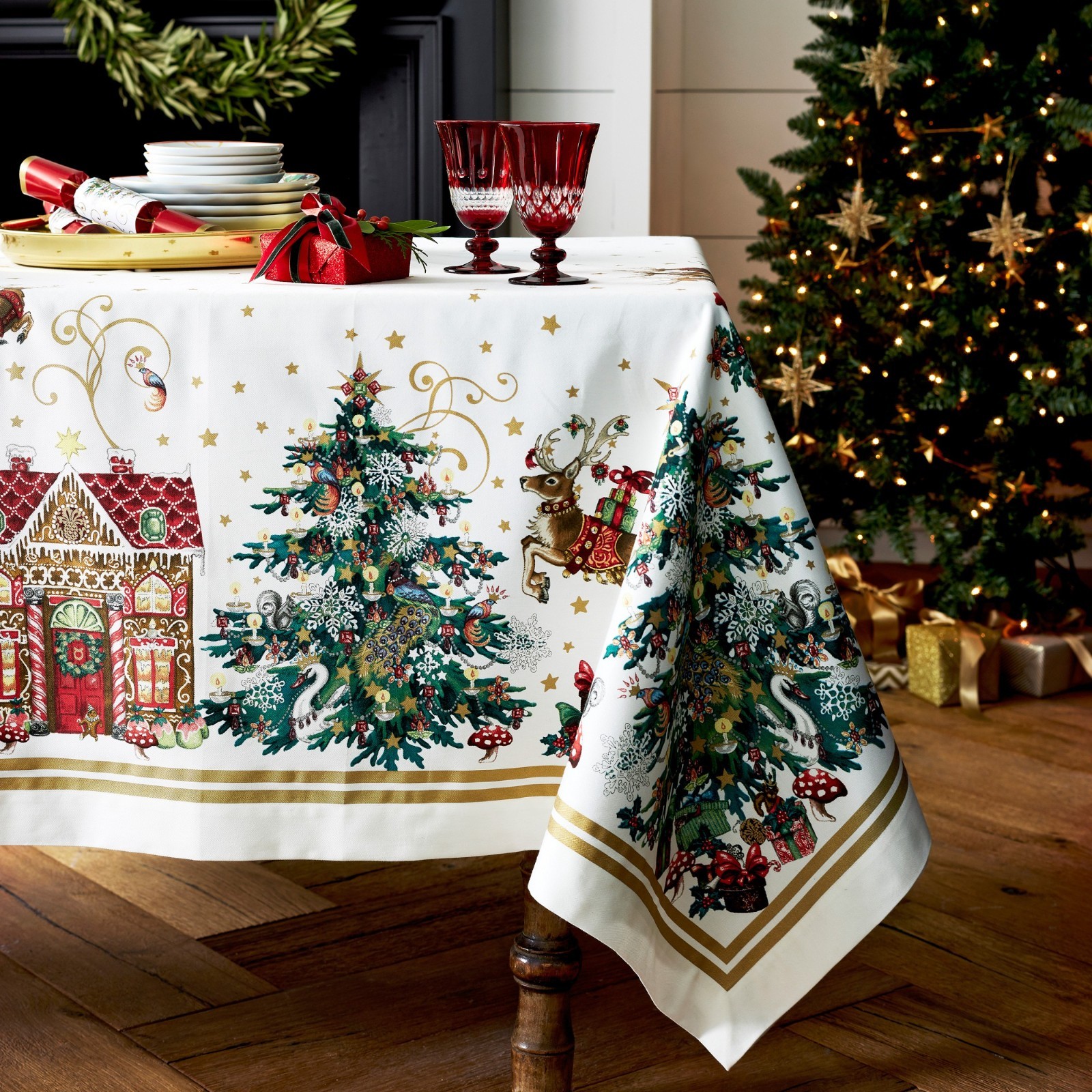 Williams Sonoma - \'Twas the Night Before Christmas Tablecloth - Best Deal Williams Sonoma - \'Twas the Night Before Christmas Tablecloth - Best Deal