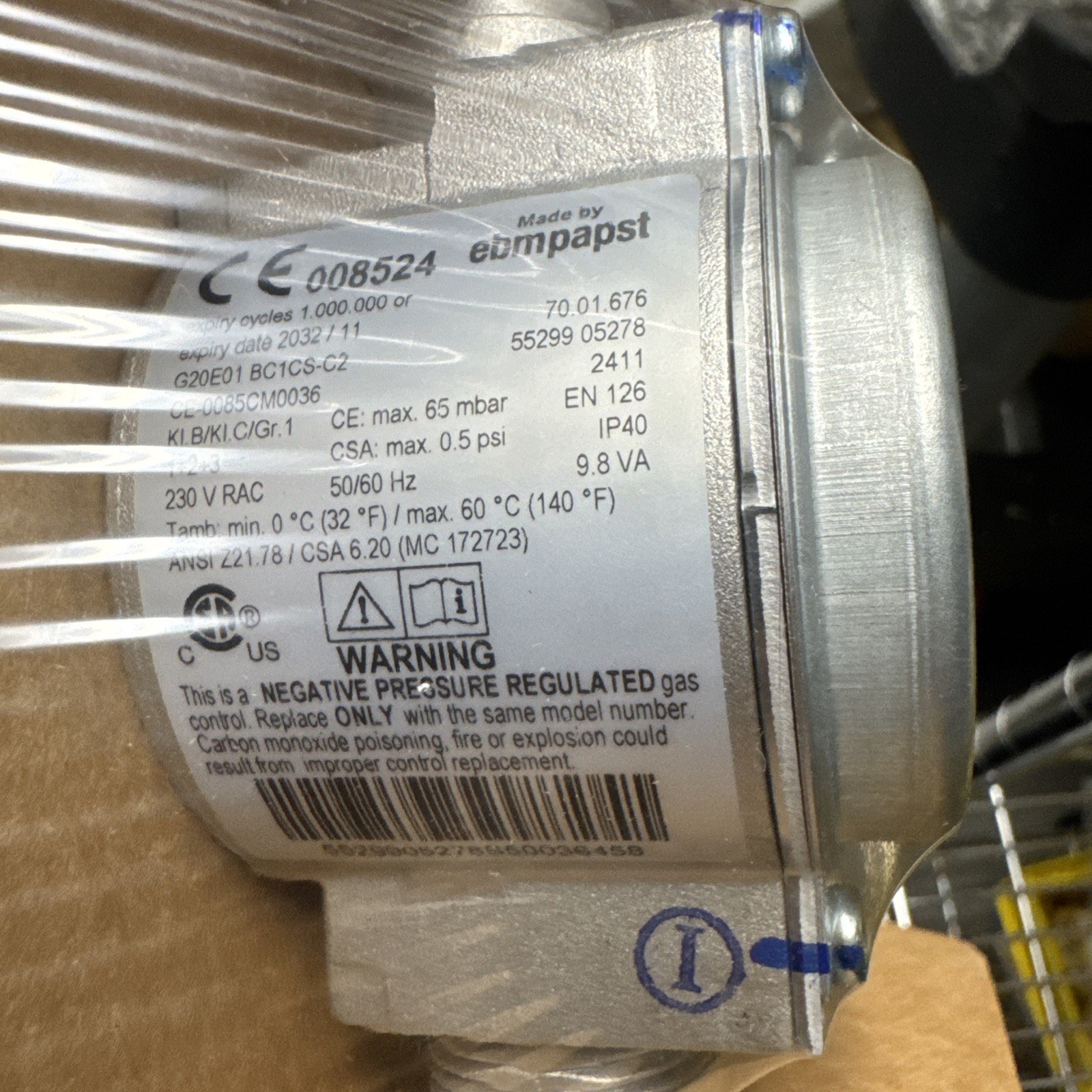Rational i Combi Gas Valve. Part Number 87.01.838S Rational i Combi Gas Valve. Part Number 87.01.838S