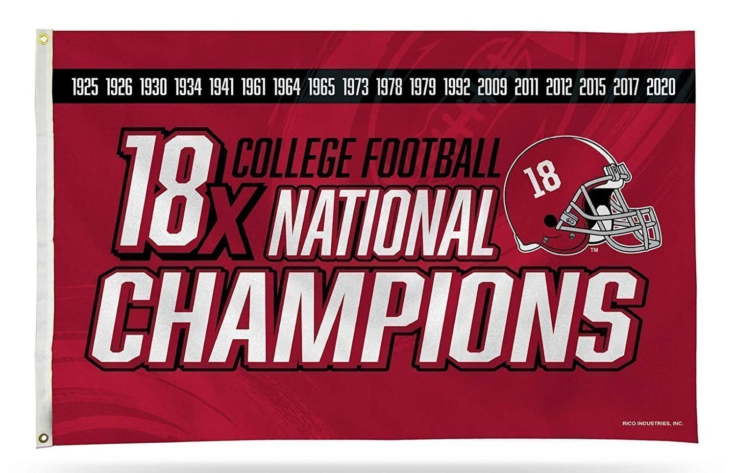 Alabama Crimson Tide Flag Banner 18X Time Champions 3x5 Premium with Metal Gromm Alabama Crimson Tide Flag Banner 18X Time Champions 3x5 Premium with Metal Gromm