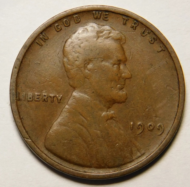 1909-P Lincoln Wheat Cent Penny G/VG/F X-237 1909-P Lincoln Wheat Cent Penny G/VG/F X-237