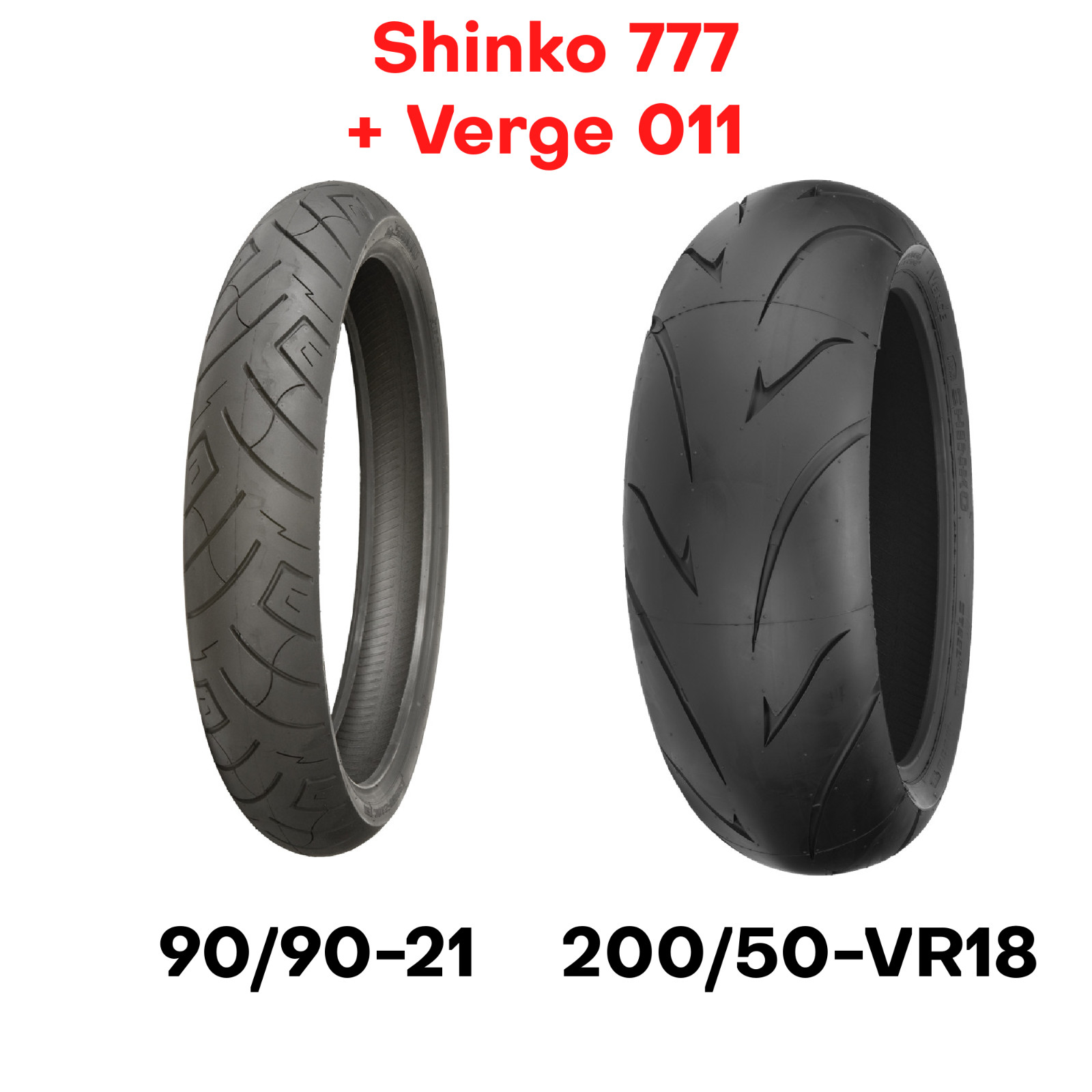 New Shinko 777 011 Verge Tire Set Front Rear 90/90-21 21