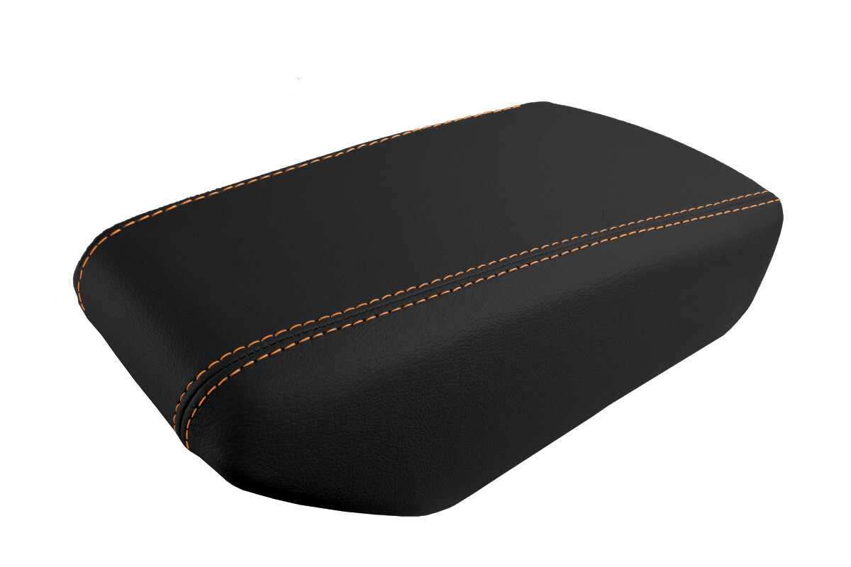 Console Lid Armrest Cover Leather for Nissan Maxima 2016-2021 Orange Stitch