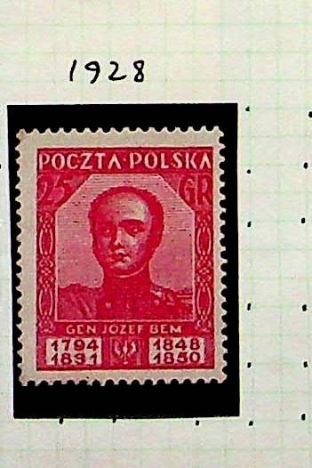 POLAND Sc 256 NH ISSUE OF 1928 - GEN. BEM - (CM26)