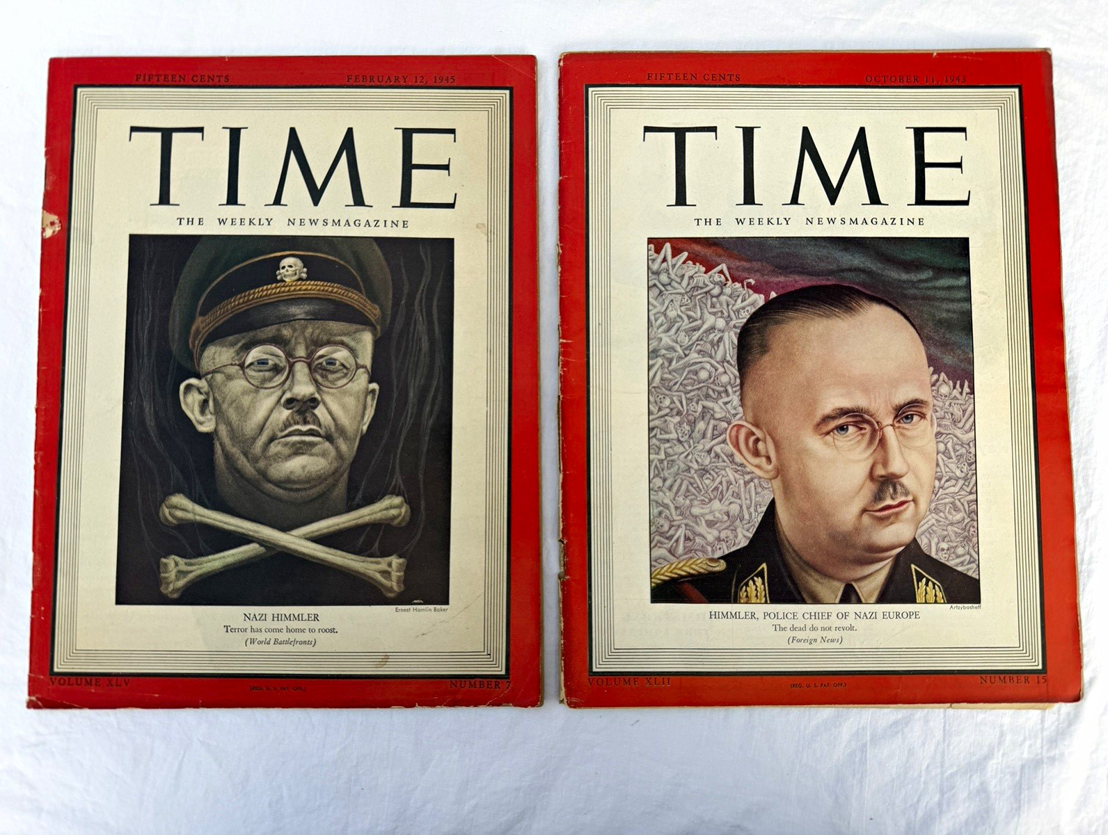 2 Vintage TIME Magazines WWII Heinrich Himmler Nazi Germany 1945 Original Lot 2 Vintage TIME Magazines WWII Heinrich Himmler Nazi Germany 1945 Original Lot