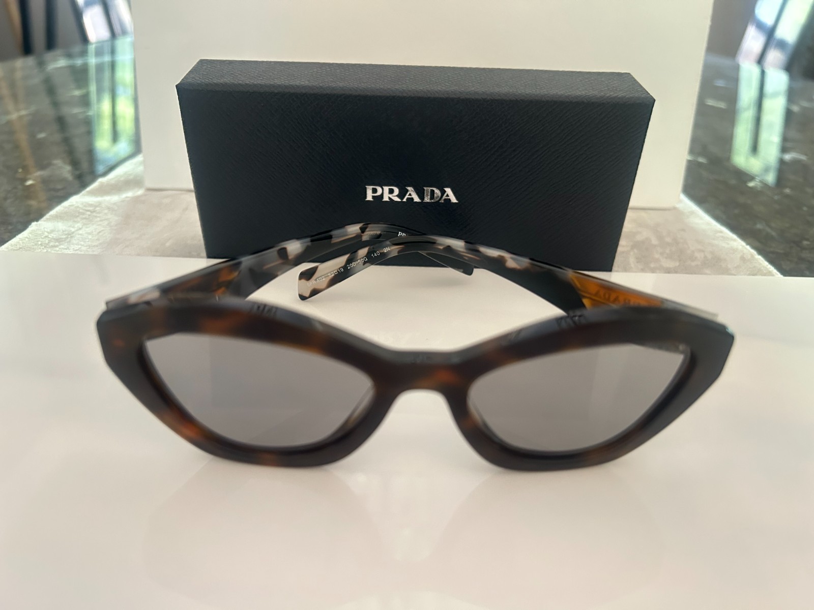 NEW:PRADA A02S Sunglass Tortoise Frame/Grey Lens-NEVER WORN- Authentic