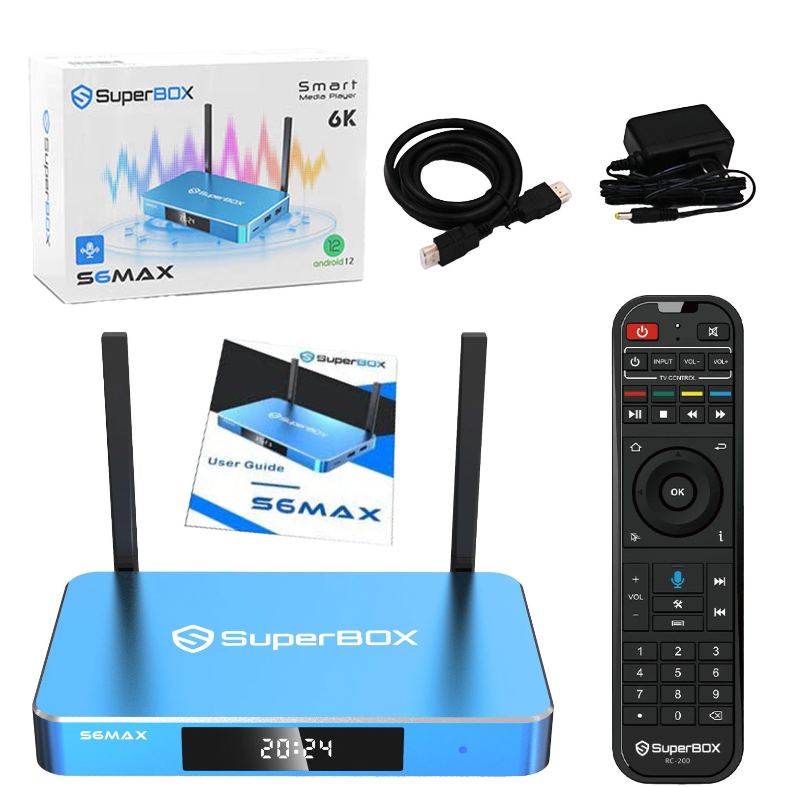 SuperBox S6 Max Android 12 Media Player, 4GB RAM 64GB ROM, WiFi 6, Voice Remote SuperBox S6 Max Android 12 Media Player, 4GB RAM 64GB ROM, WiFi 6, Voice Remote