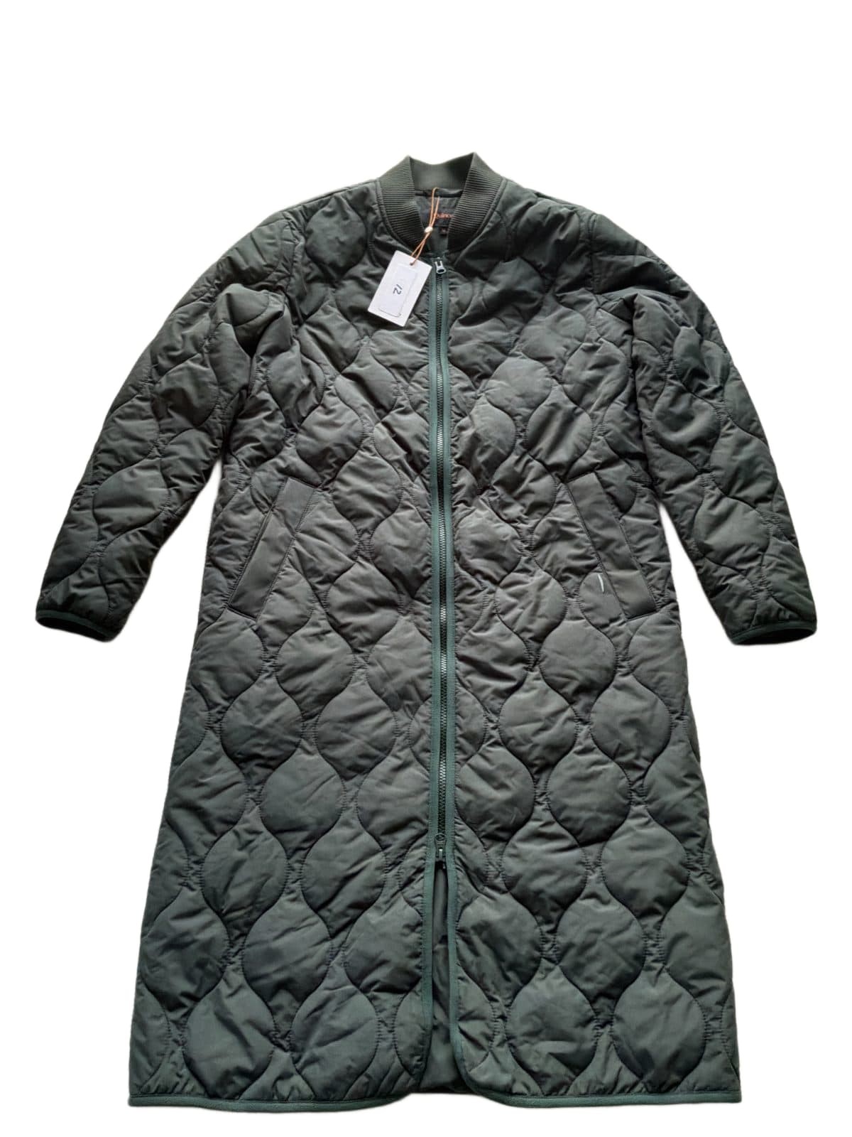 Quince Women\'s Onion Quilted Long Liner Jacket Coat Green Size M New With Tags Quince Women\'s Onion Quilted Long Liner Jacket Coat Green Size M New With Tags