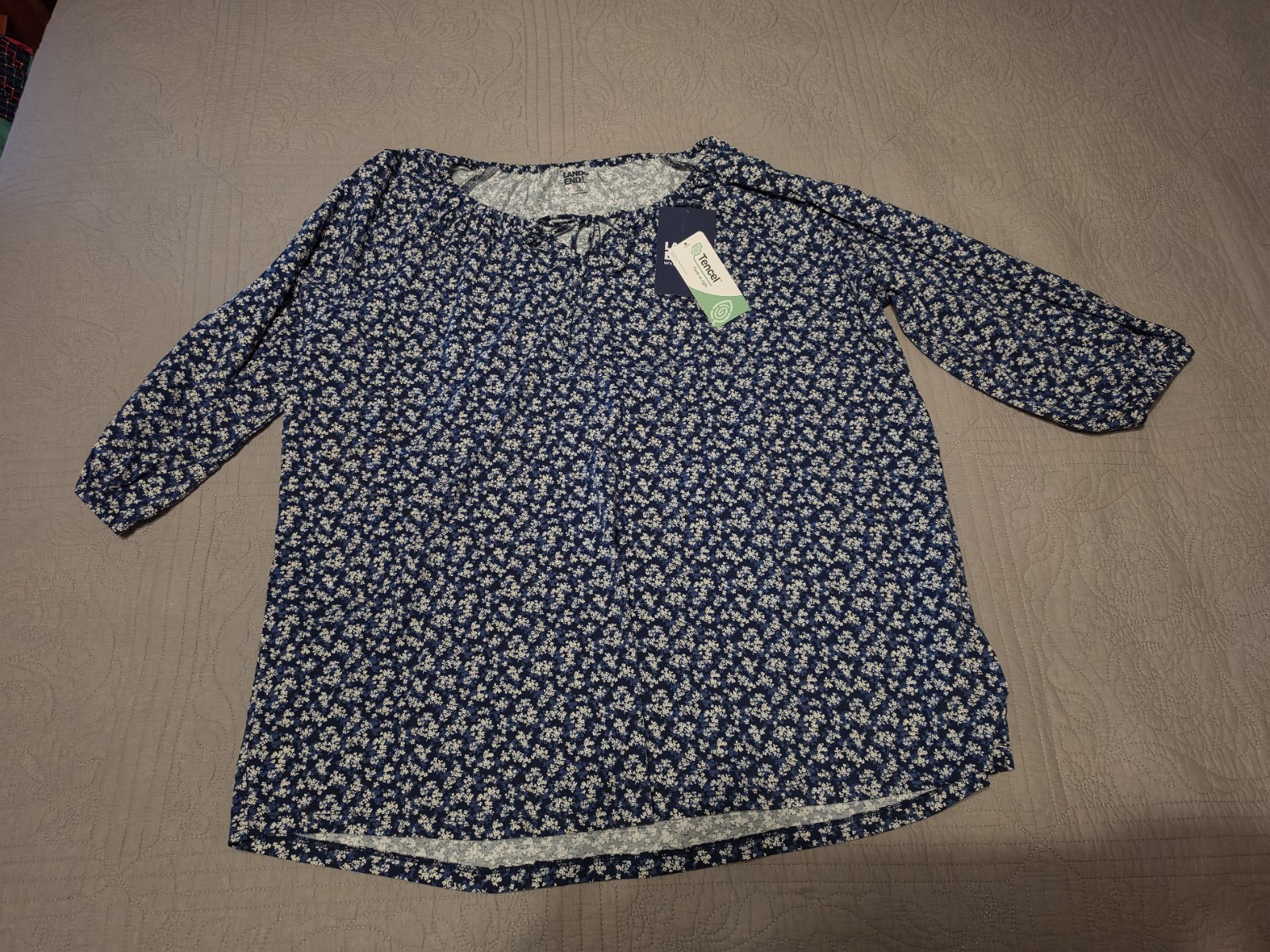 Lands\' End NWT 2X Women\'s Peasant Tunic 3/4 Sleeve