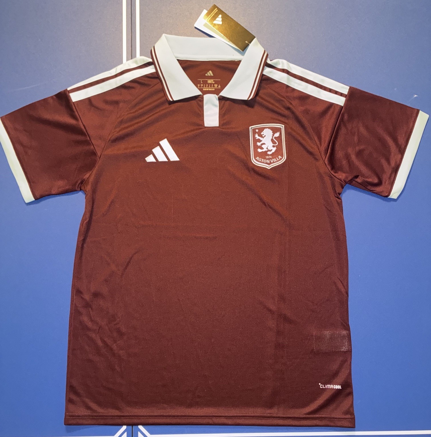 NWT Aston villa jersey from Addidas Size Large Slim Fit NWT Aston villa jersey from Addidas Size Large Slim Fit