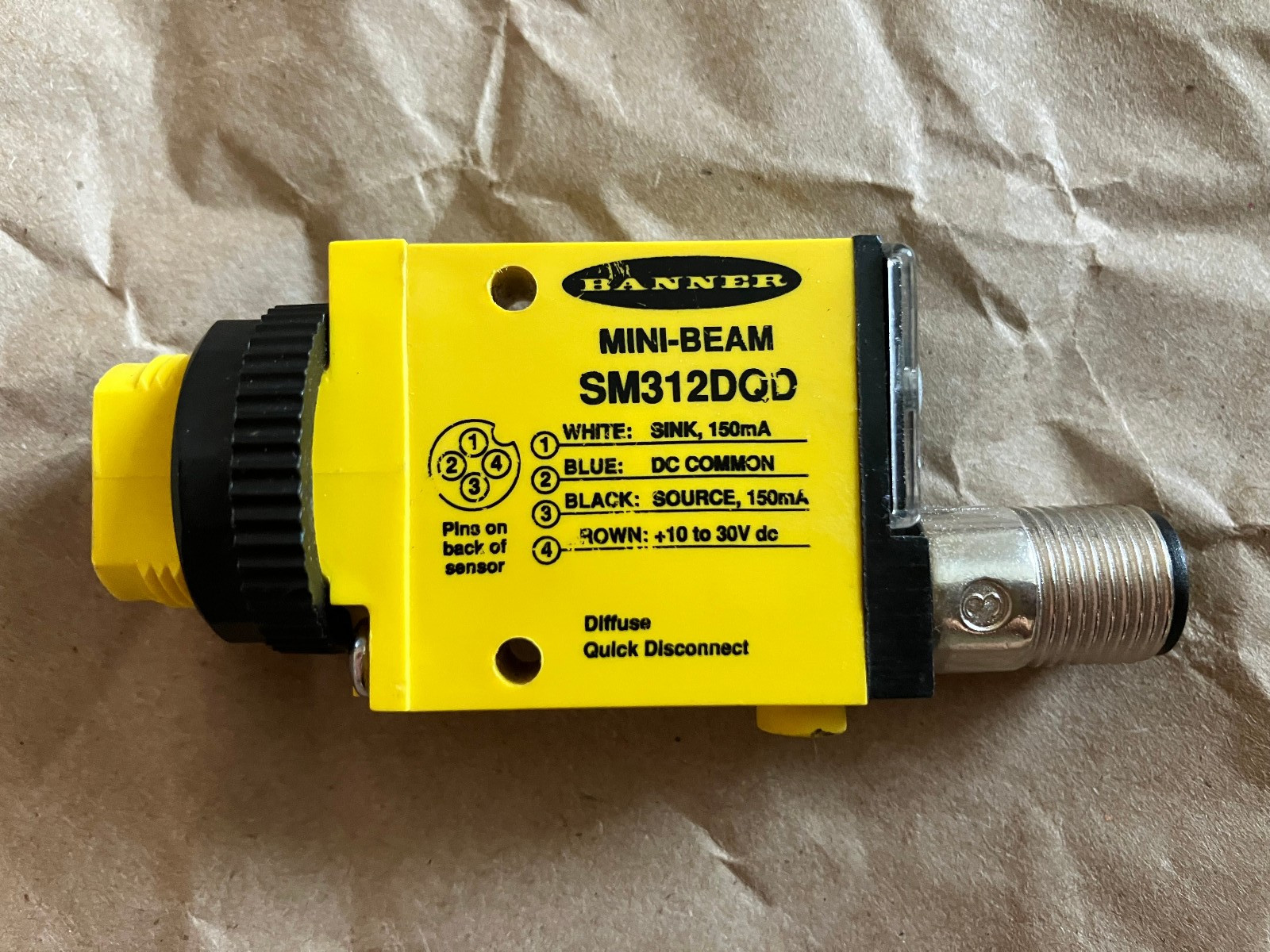 BANNER Mini-Beam SM312DQD PHOTOELECTRIC SENSOR Diffuse 0637F