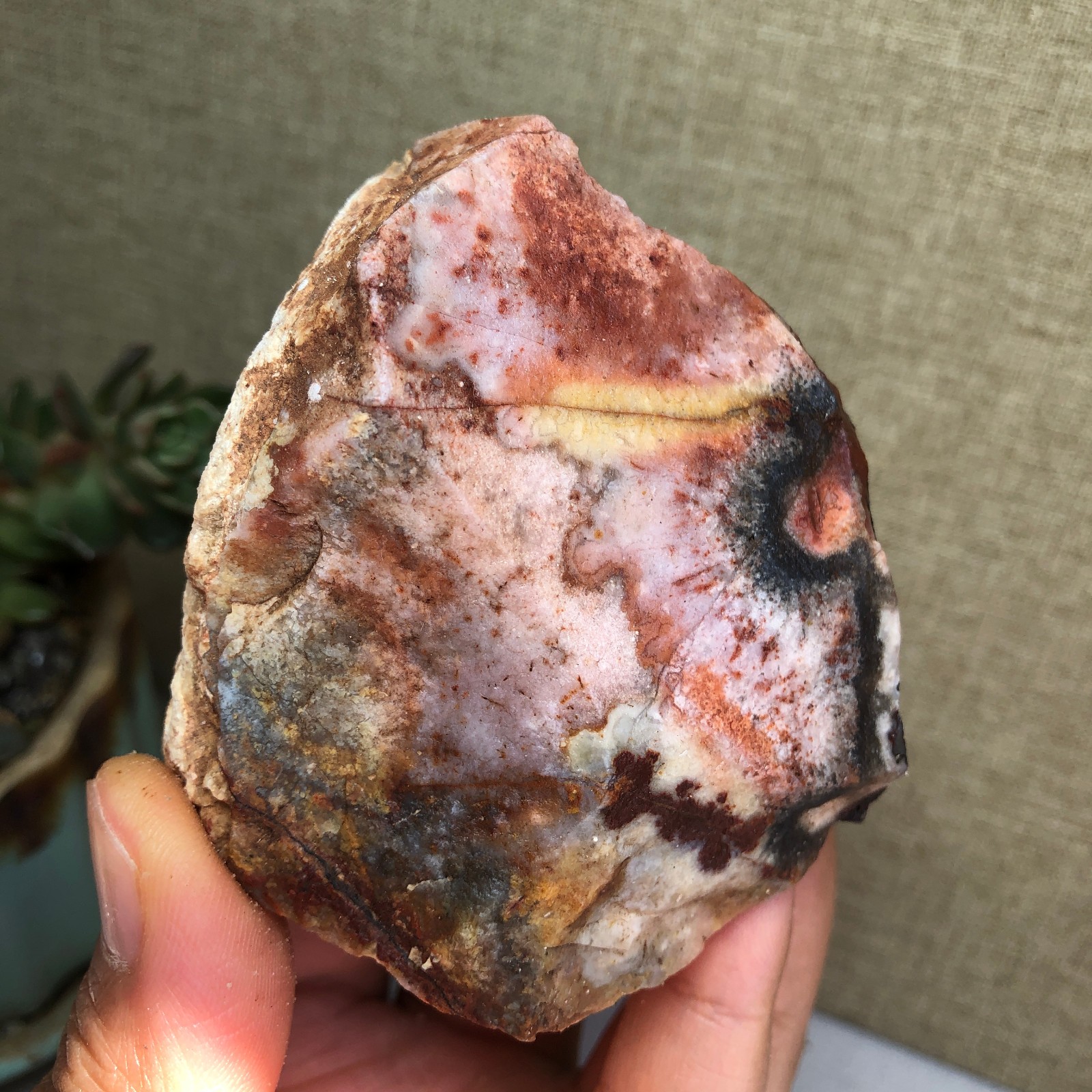Natural crazy Mexican agate Crystal gemstone rough original Specimen 272g A6074
