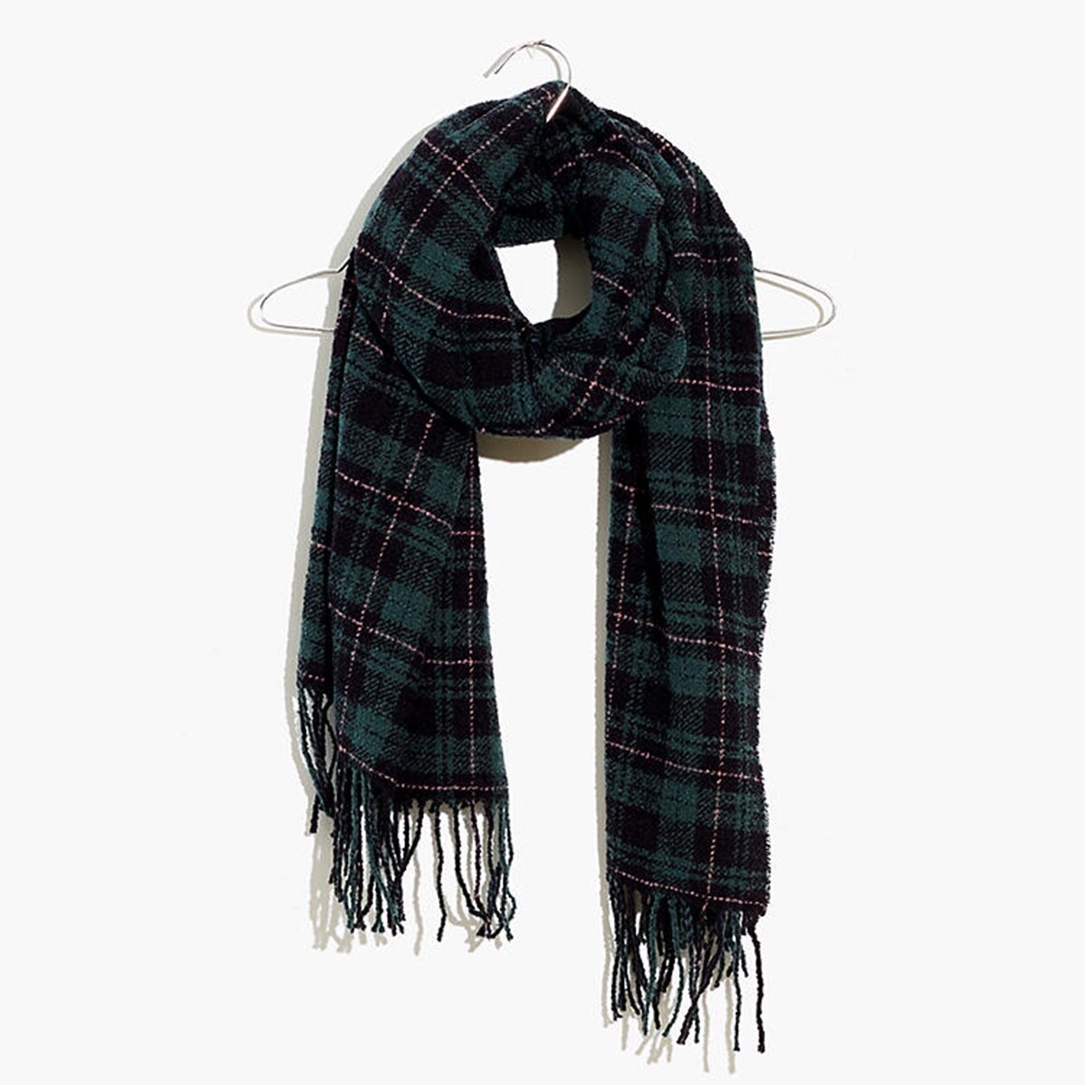 Madewell NWT $55 Beattie Plaid Wool Blend Warm Soft Cozy Tartan Scarf