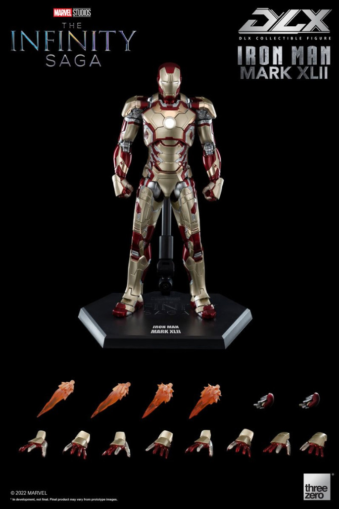 Marvel Infinity Saga Iron Man Mark 42 DLX Threezero 1/12 Action Figure NEW