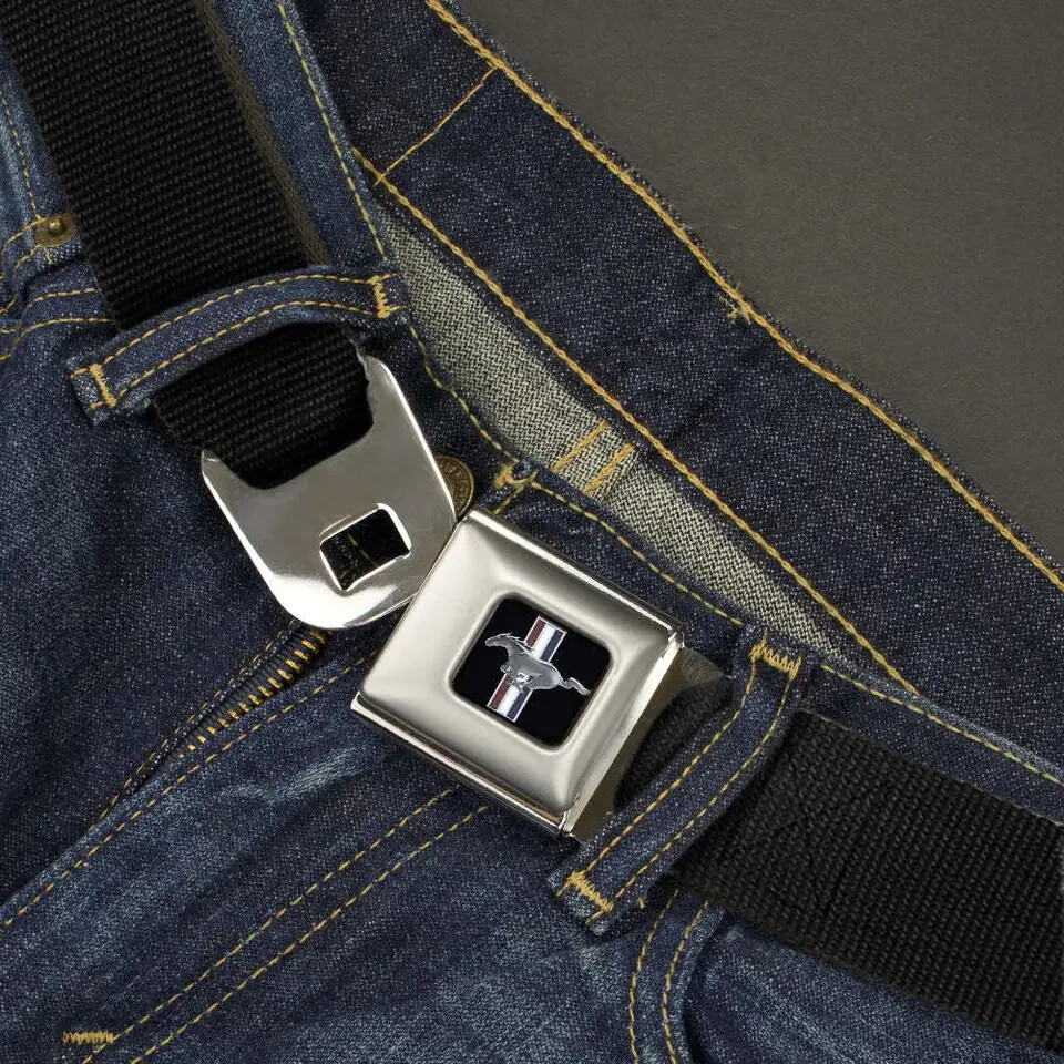 Official FORD MUSTANG Logo seatbelt Seat Belt and Buckle combo BUCKLE-DOWN Official FORD MUSTANG Logo seatbelt Seat Belt and Buckle combo BUCKLE-DOWN