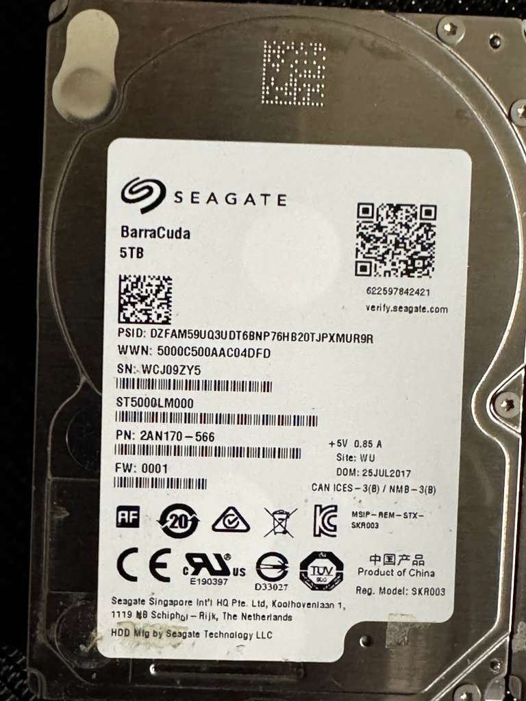 LOT OF 2x ST5000LM000 SEAGATE BARRACUDA 5TB SATA 2.5
