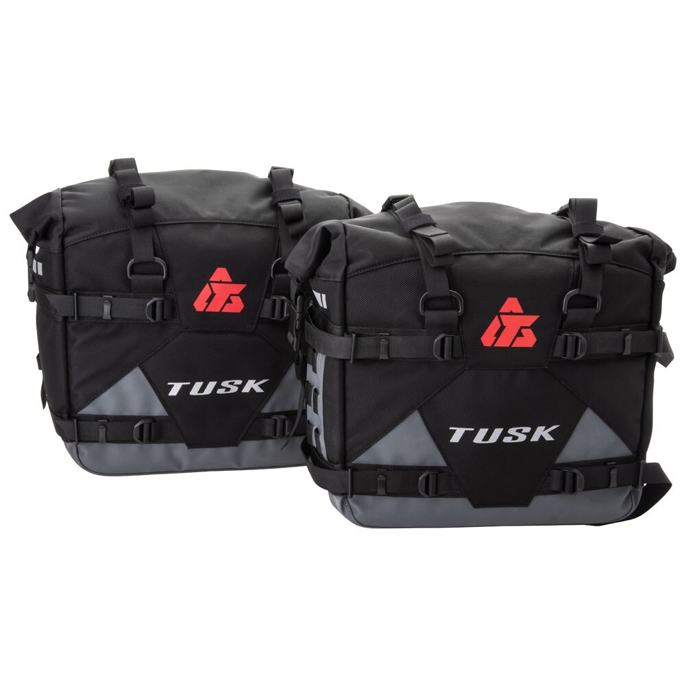 Tusk Pilot Adventure Motorcycle Pannier Bags Black/Grey