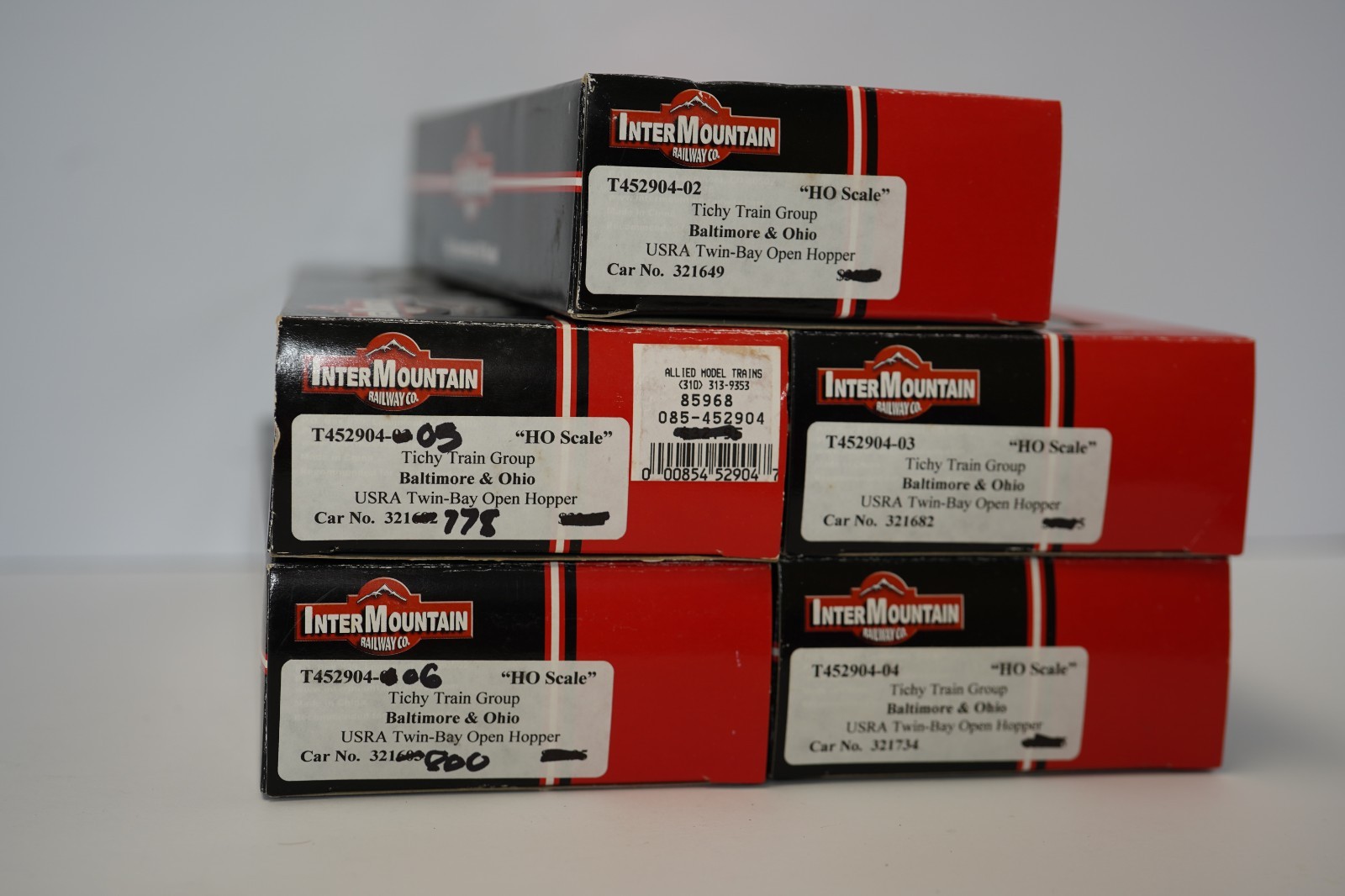HO Lot of 5 Intermountain B&O Twin Bay Open Hoppers 5 different numbers