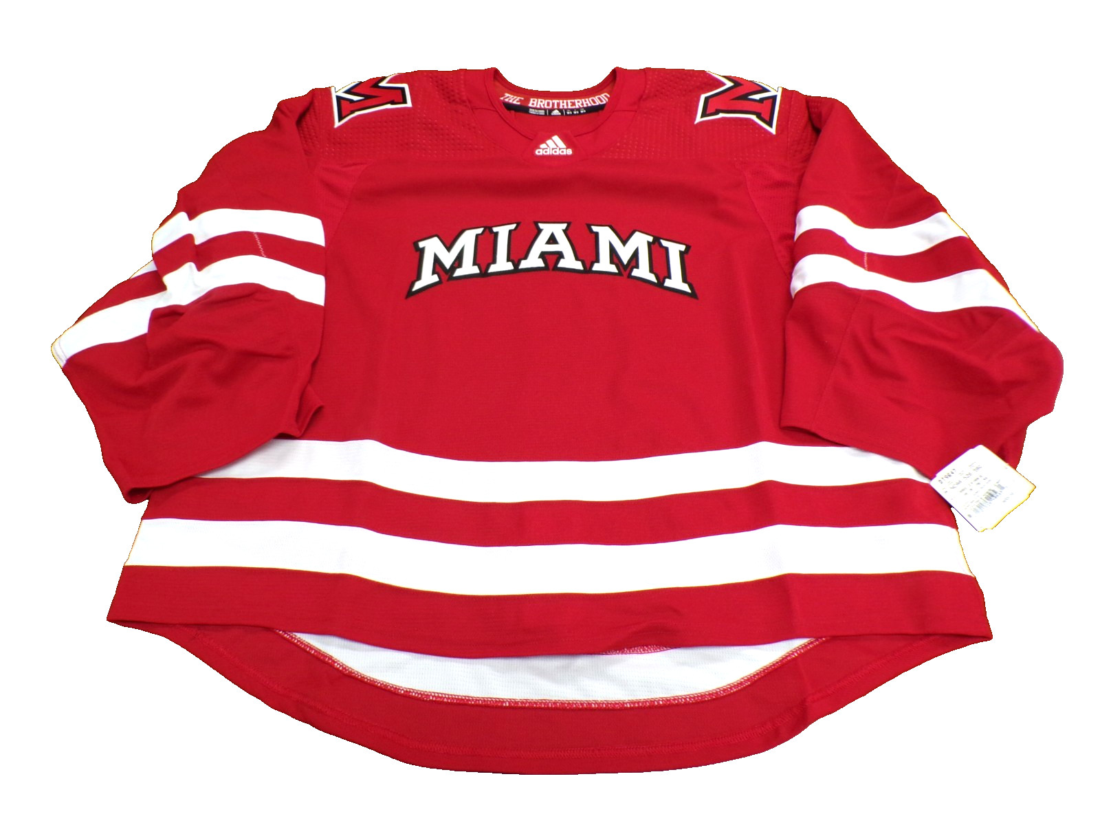NEW ADIDAS AUTHENTIC NCAA MIAMI OF OHIO RED HOCKEY GAME JERSEY SIZE 60G