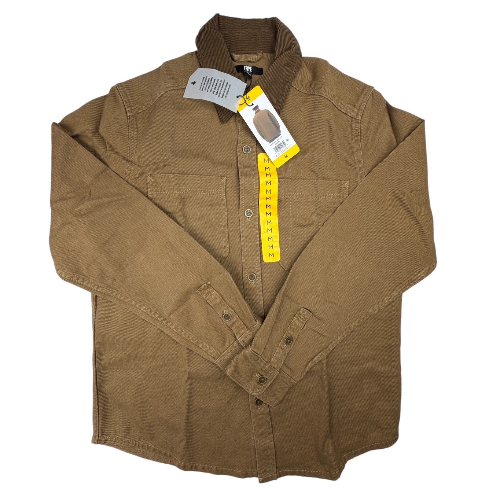 Frye Barn Shacket Men\'s Medium Brown Cotton Corduroy Collar Shirt Jacket NEW Frye Barn Shacket Men\'s Medium Brown Cotton Corduroy Collar Shirt Jacket NEW