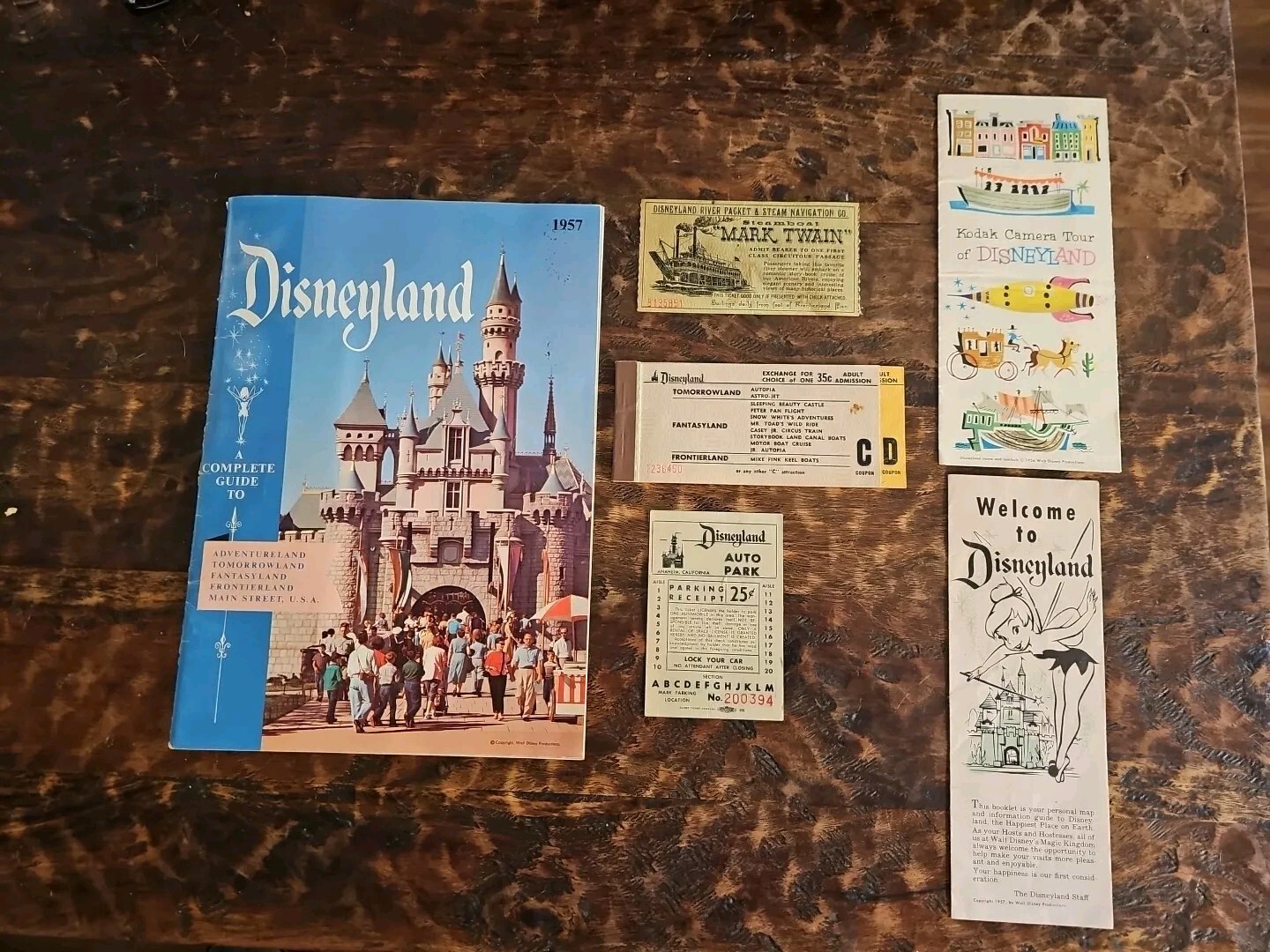 Disneyland Vintage Ephemera Tickets Brochure Parking 1950's