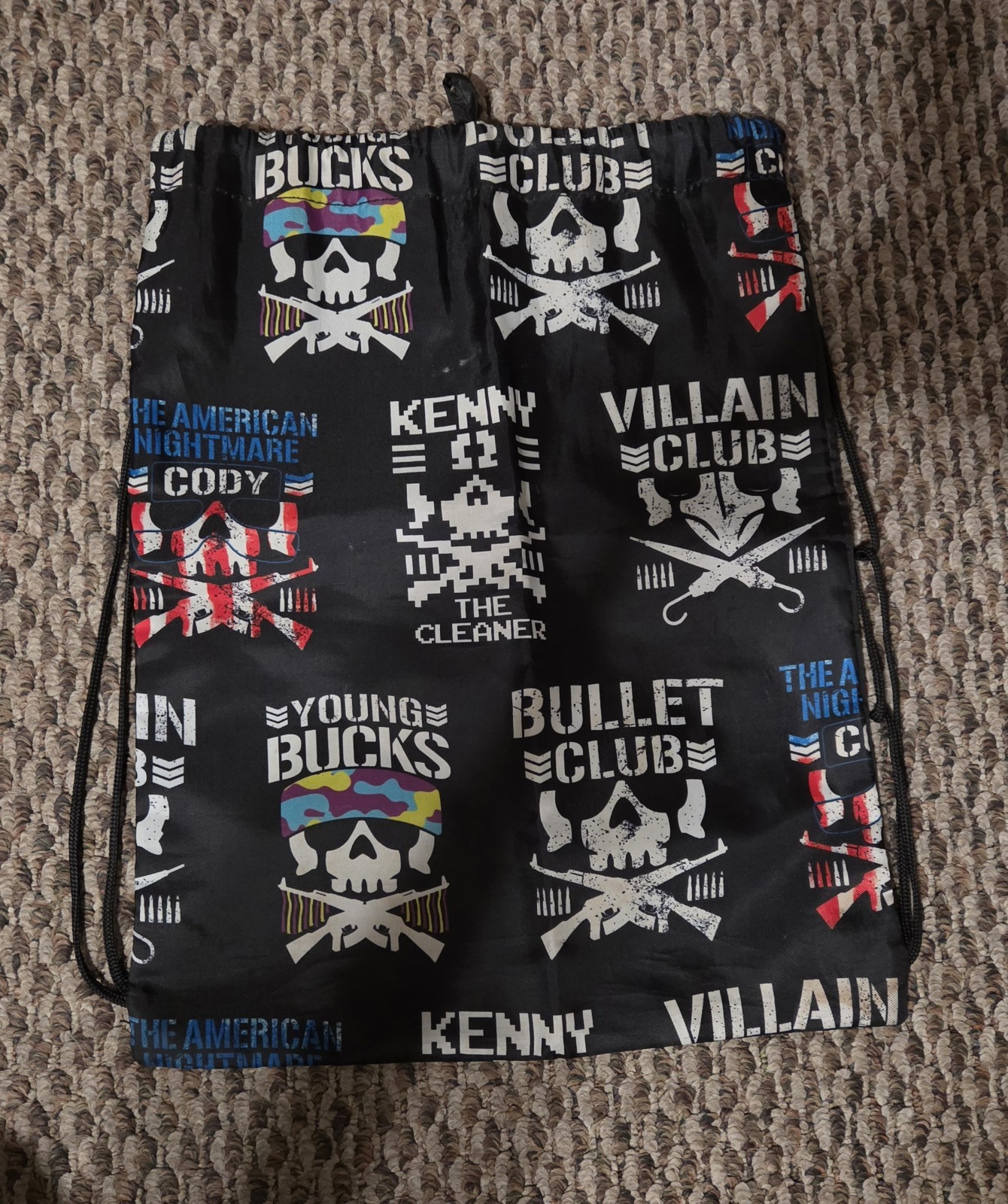 NJPW Bullet Club Drawstring Bag NJPW Bullet Club Drawstring Bag