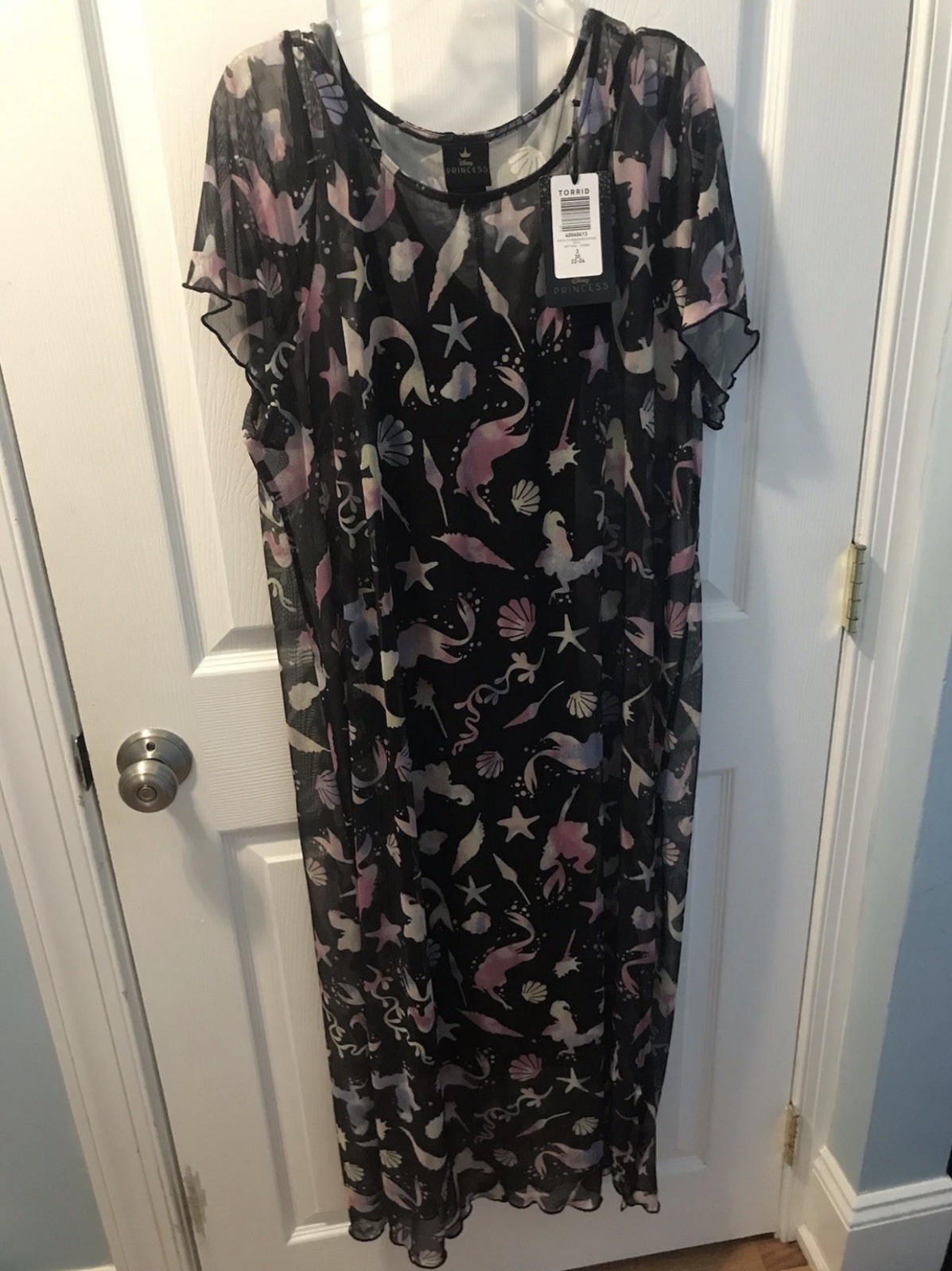 BNWT  Torrid Disney The Little Mermaid MIDI Mesh T Shirt Dress Size 3X(22-24)