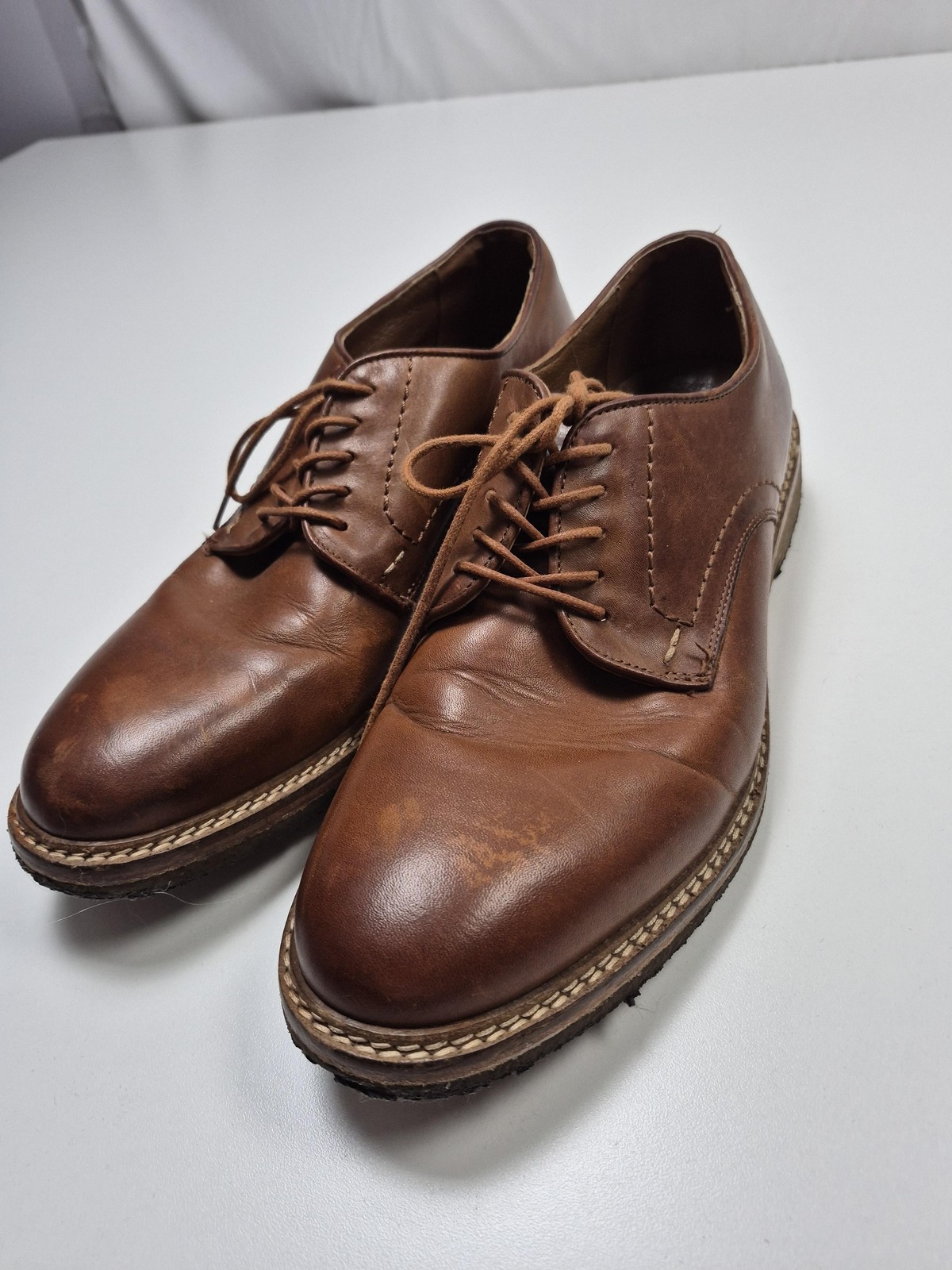 Frye Carter Oxford Bark Shoes Shoes Men\'s Size 11 Brown Leather Lace Up