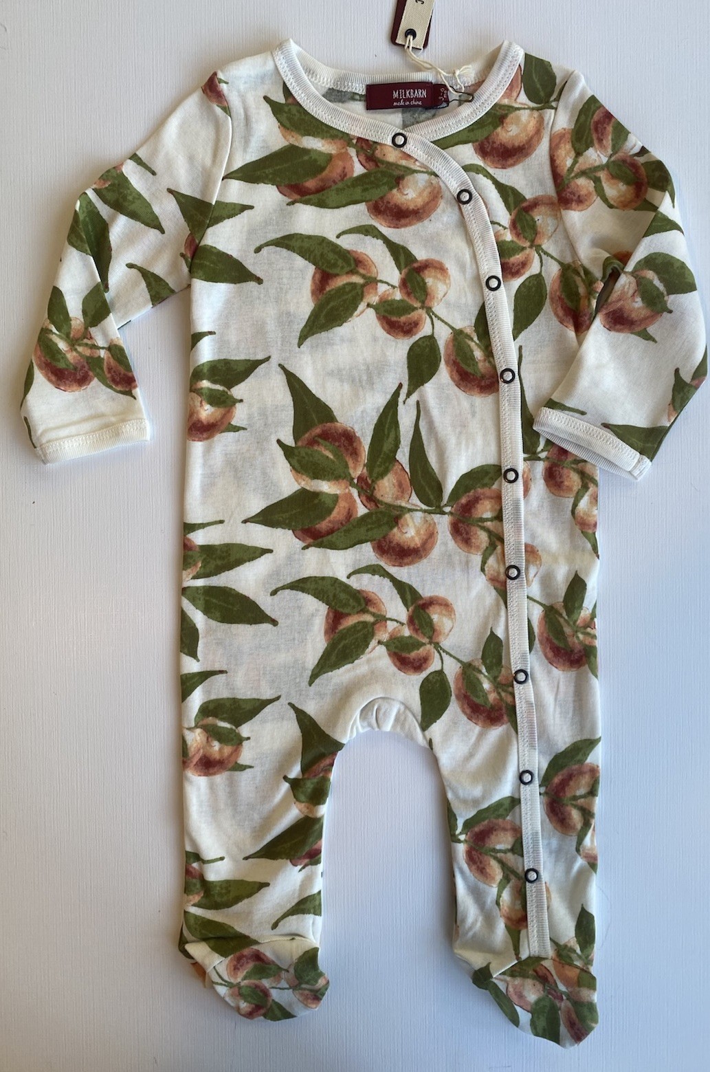Milkbarn Perfect Peach Organic Cotton Footed Pajamas 3-6M NWT Milkbarn Perfect Peach Organic Cotton Footed Pajamas 3-6M NWT