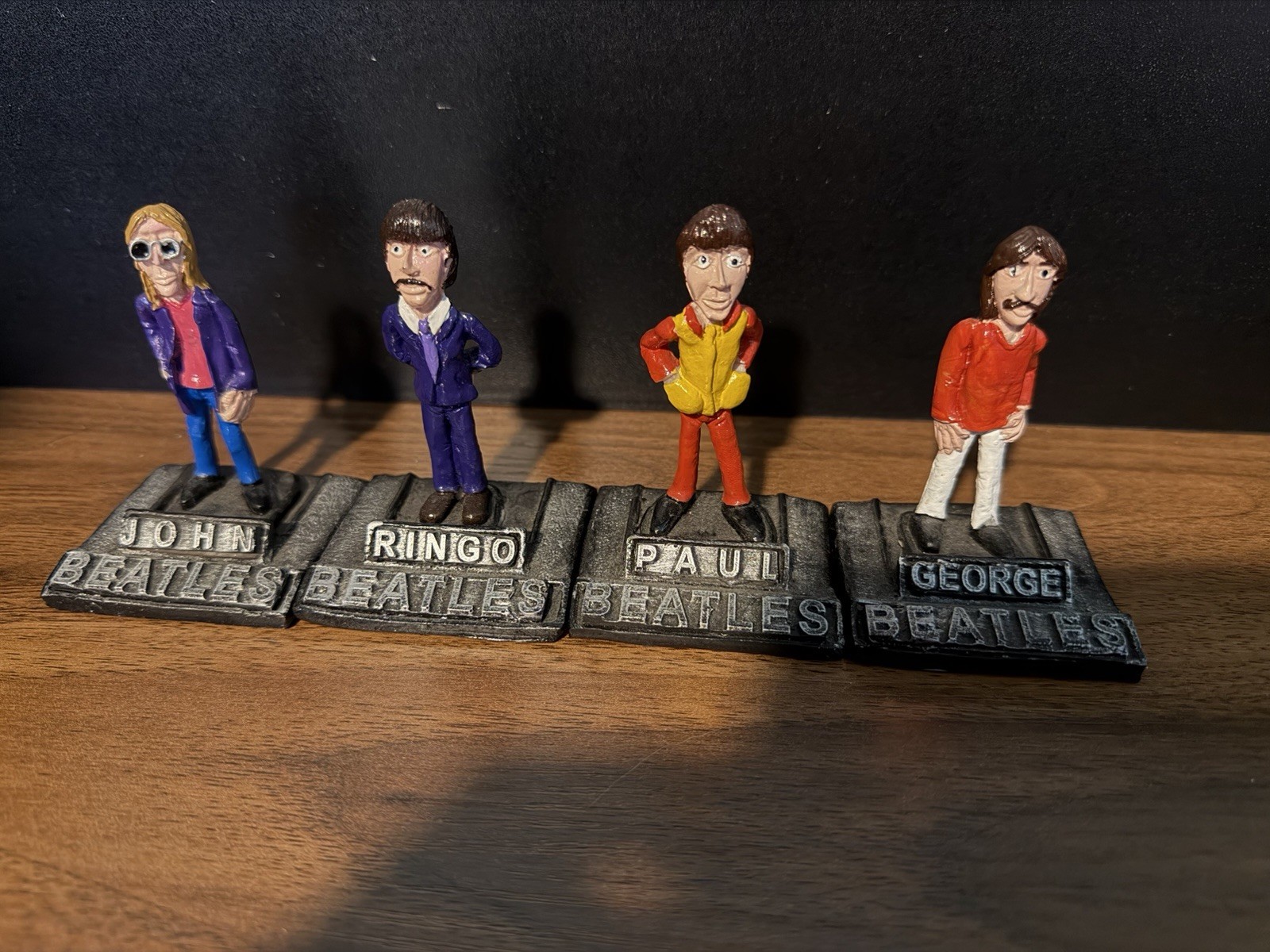 The Beatles Resin Miniature Figures On Stands Unique One Of A Kind Set Rare The Beatles Resin Miniature Figures On Stands Unique One Of A Kind Set Rare