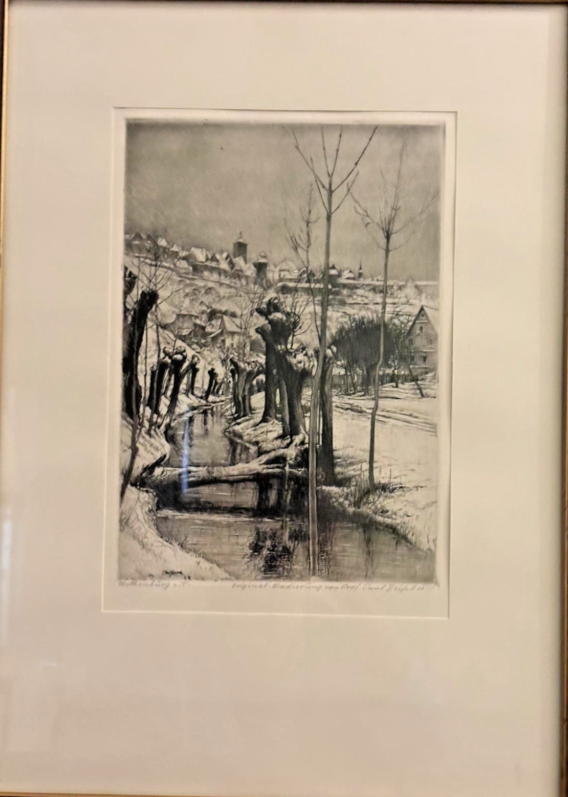 Paul Geissler Original Signed Etching Print of Rothenburg ob der Tauber Germany Paul Geissler Original Signed Etching Print of Rothenburg ob der Tauber Germany