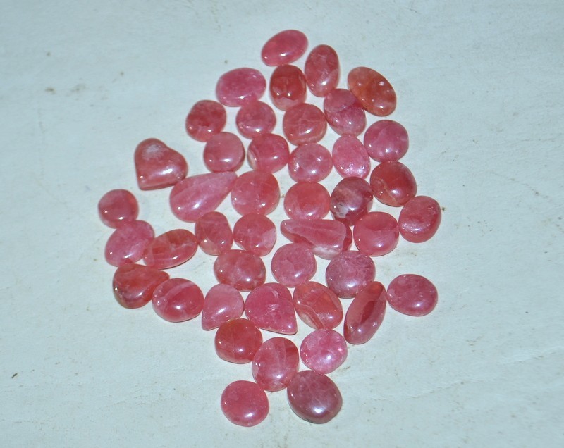 43 PCS LOT Rhodochrosite Ortiz gem quality cabochons from Argentina * deep red
