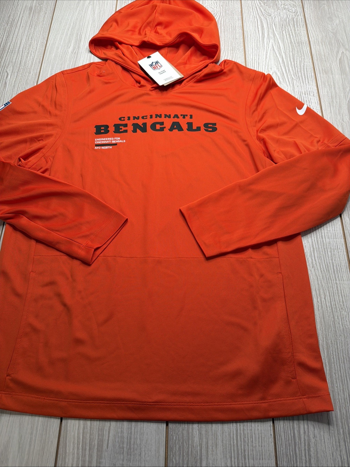New Nike Cincinnati Bengals Mens Football Hooded Shirt Size Large On Field New Nike Cincinnati Bengals Mens Football Hooded Shirt Size Large On Field